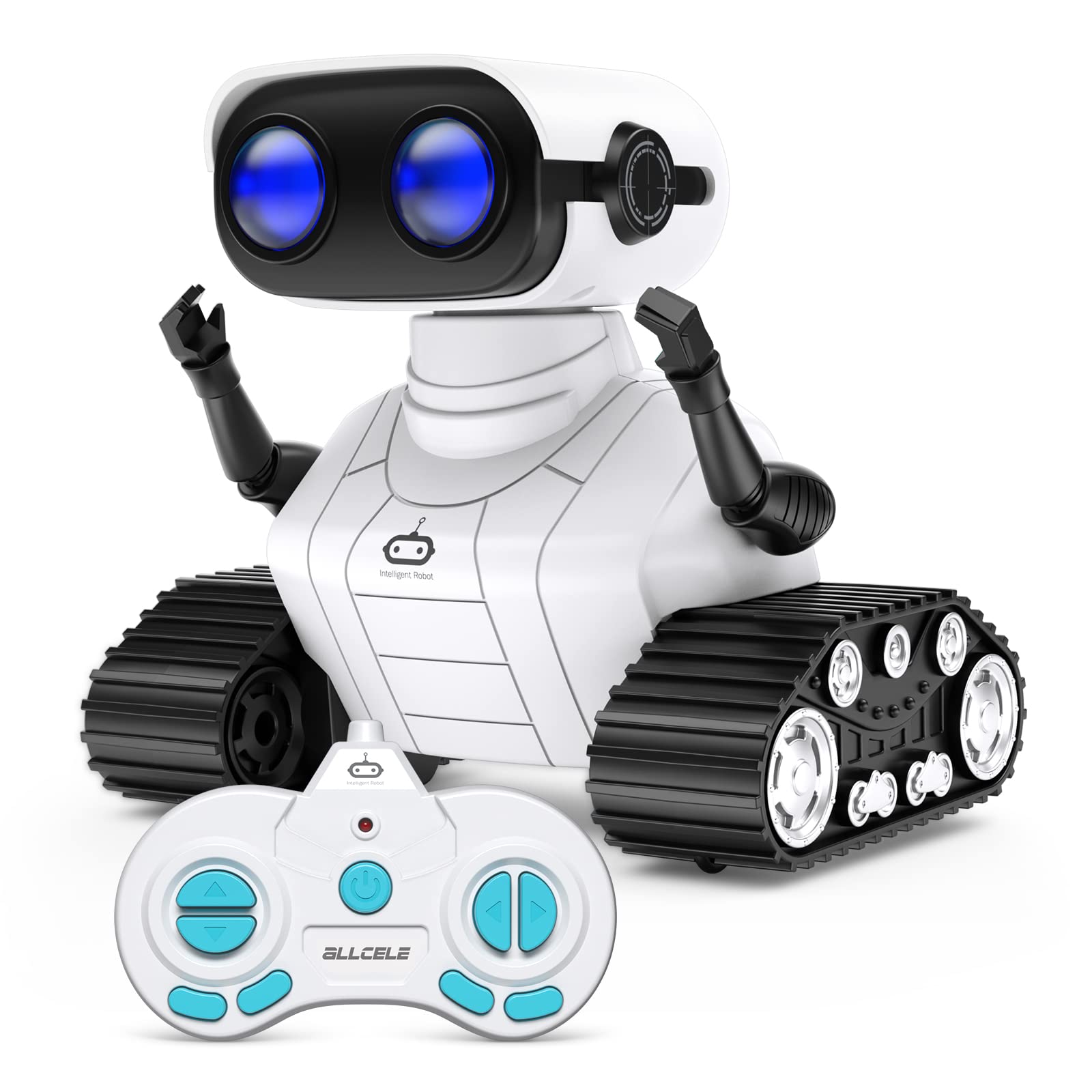 ALLCELE Robot Toys, Rechargeable Kids RC Robots for Girls & Boys, Remote Control Toy with LED Eyes & Music, for Children Age 3+ Years Old - Pink