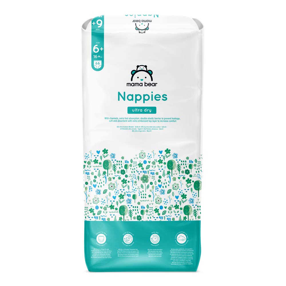 Amazon Brand - Mama Bear Ultra Dry Nappies, Size 3 (4-9 kg), 172 Count (2 Packs of 86), White, Monthly Pack