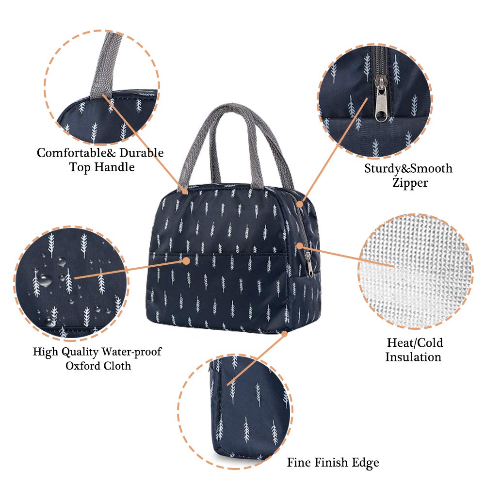 Insulated Lunch Bag Tote Bag for Women Wide Open Insulated Cooler Bag Water-resistant Thermal Leak-Proof Lunch Organizer For Men Girls Outdoor Picnic Work