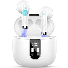 Wireless Earbuds, Bluetooth 5.3 Headphones NEW Wireless Headphones with 4 ENC Mic, 56H Bluetooth Earphones in Ear Noise Cancelling Deep Bass, Mini Ear Buds Bluetooth Earbuds IP7 Waterproof LED Display