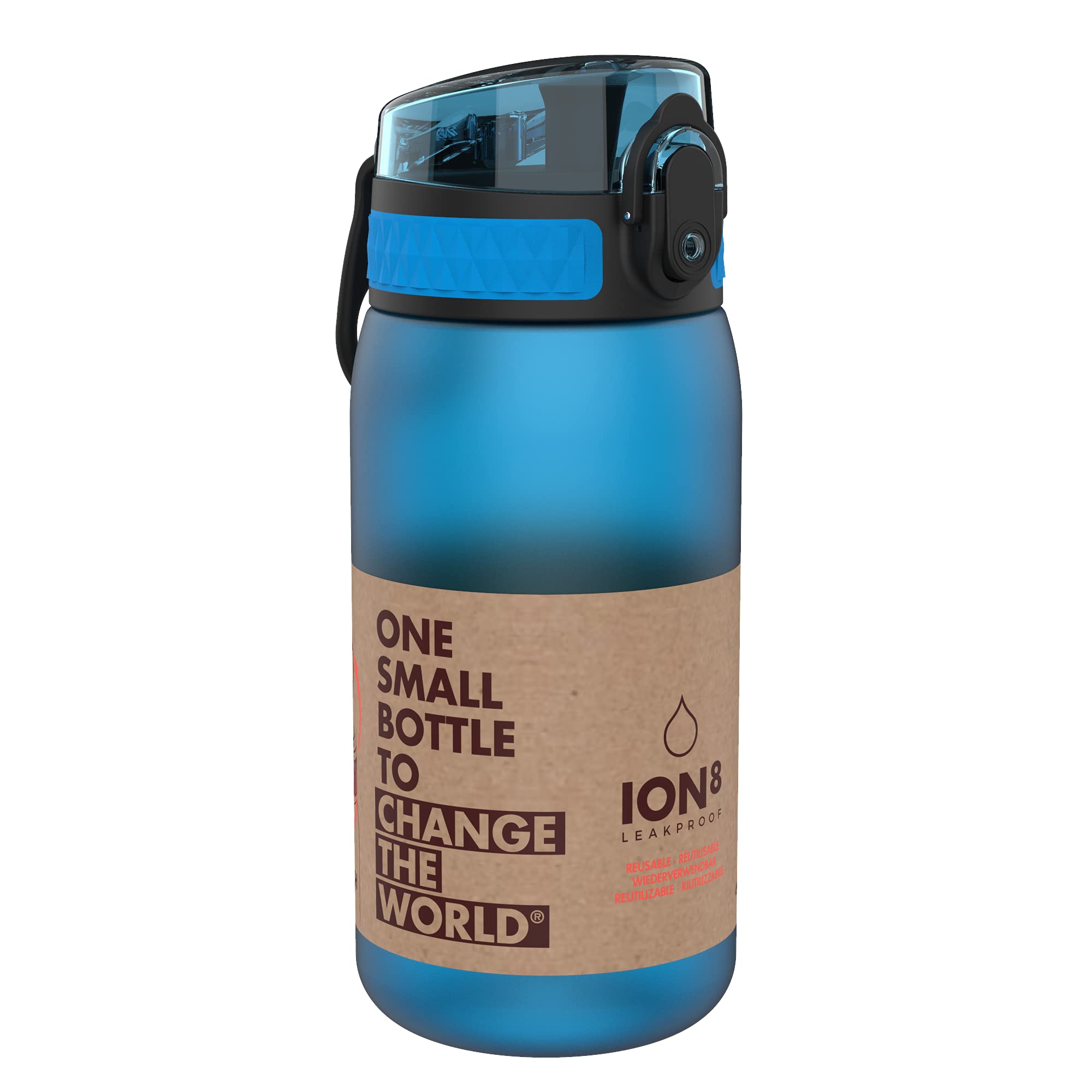 Ion8 Kids Water Bottle (350ml) Leak-proof Drinking Bottle, Triple Lock Lid to Prevent Spills, Easy to Clean & BPA Free, Carry Handle with Full Flip Lid, Ideal for Little Hands & Lunch Boxes