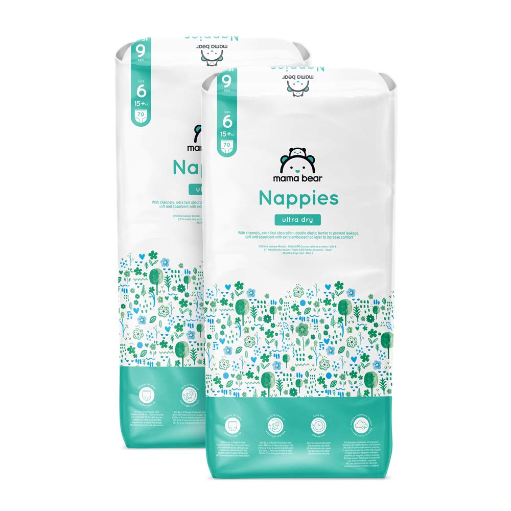 Amazon Brand - Mama Bear Ultra Dry Nappies, Size 3 (4-9 kg), 172 Count (2 Packs of 86), White, Monthly Pack