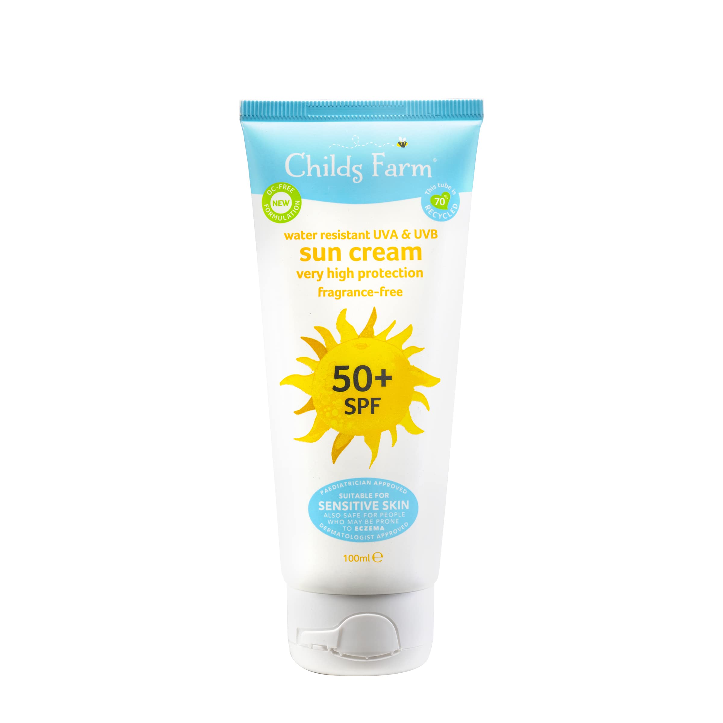 Childs Farm Kids And Baby Sun Lotion Roll-On SPF 50plus Water Resistant UVA And UVB Very High Protection Suitable Dry, Sensitive And Eczema-prone Skin 50ml, White, 1, 85.65 Grams