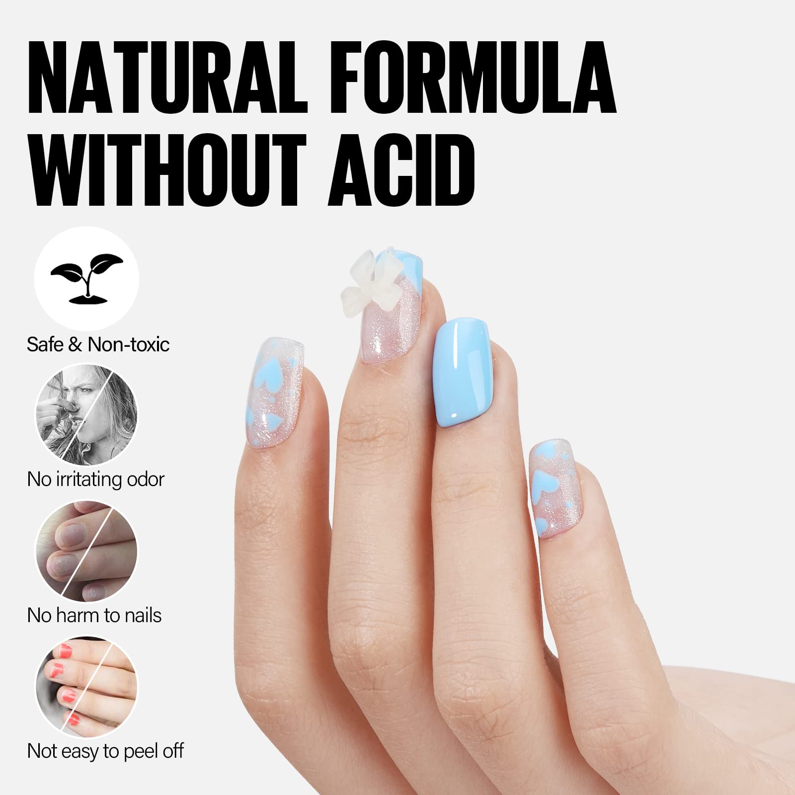 TOMICCA Milky White Gel Nail Polish- 15ml Natural Gel Polish French Nail Design UV LED Gel Milky Jelly Gel Nail Polish Transparent White Soak Off Gel Polish Nail Art Gel-ZB07