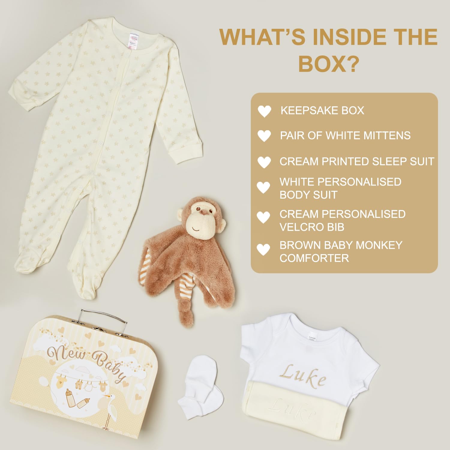 Baby Box Shop - 7 Newborn Baby Girl Gifts Ideal for Christening, Birthdays & Baby Shower Gifts - Includes Baby Essentials for Newborn Girl with Baby Rattle in Cute Keepsake Case, Baby Girl Hamper