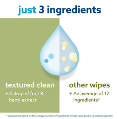 WaterWipes Plastic-Free Textured Clean, Toddler & Baby Wipes, 720 Count (12 Packs), 99.9% Water Based Wipes, Unscented for Sensitive Skin (Packing May Vary)