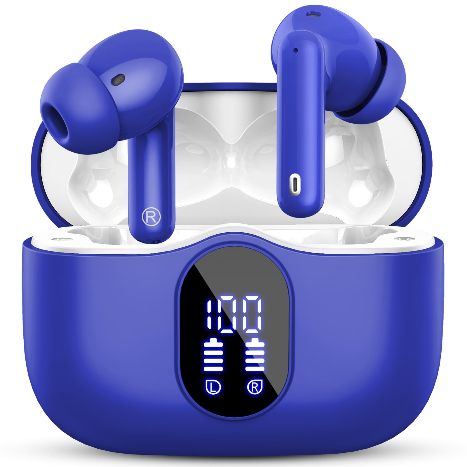 Wireless Earbuds, Bluetooth 5.3 Headphones In Ear with 4 ENC Noise Cancelling Mic, Btootos New Bluetooth Earbuds Mini Deep Bass Stereo Sound, 36H Playtime LED Display Wireless Earphones IP7 Waterproof