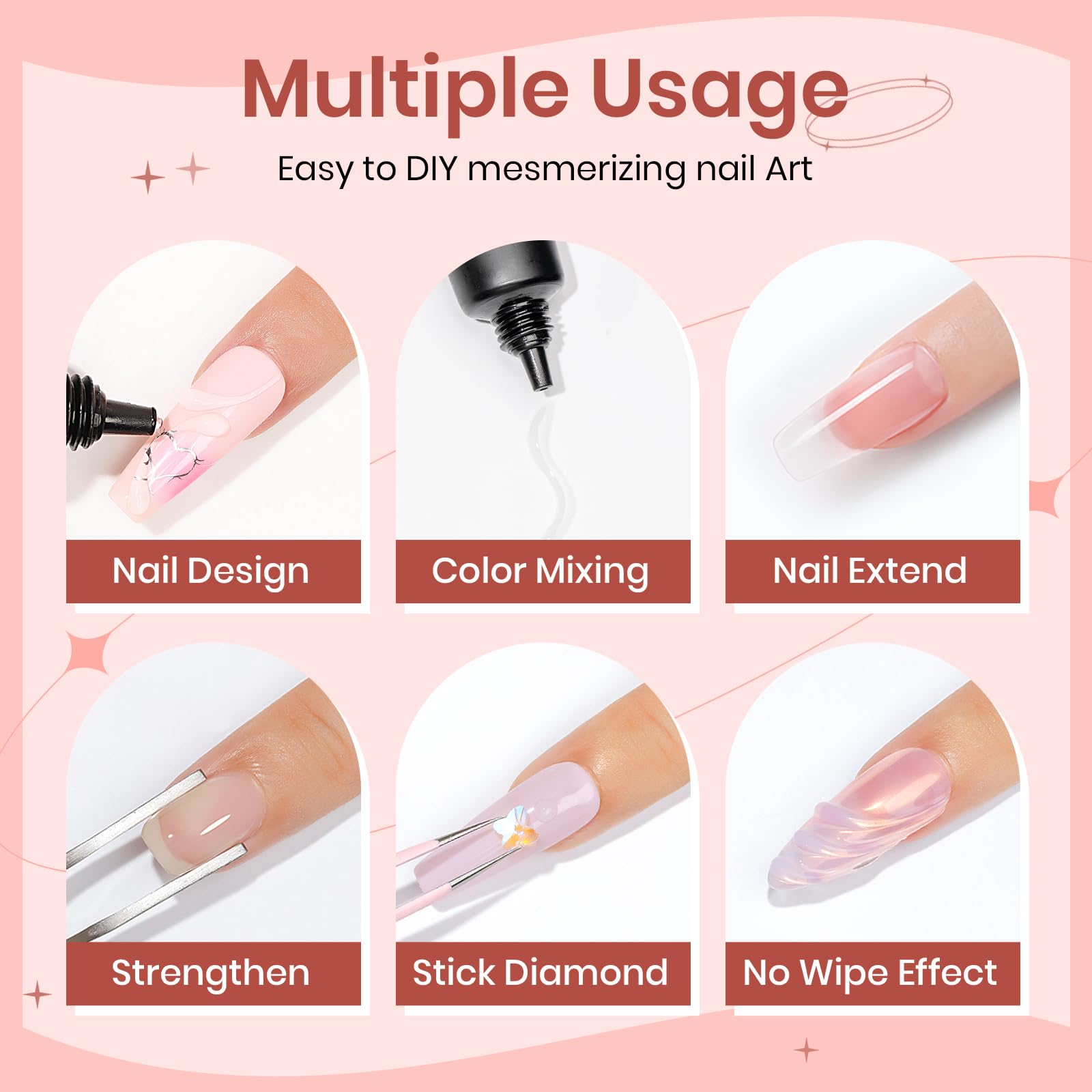 SUPWEE 3D Sculpture Gel Clear Nail Carving Gel for Nail Art Molding Gel DIY Nail Painting Carved Gel Nail Polish 5D Embossed Candy Gel Nail Decoration Manicure 15g