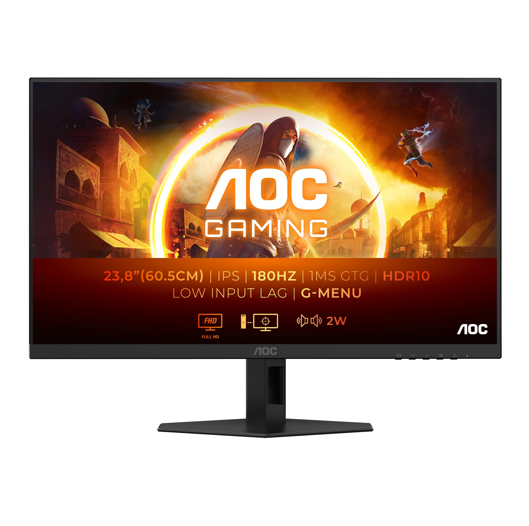 AOC Gaming Q27G2E - 27 INch QHD Monitor, 155Hz, 1ms MPRT, VA, FreeSync Premium, Shadow control, Low Input lag (2560 x 1440 @ 155Hz, 250 cd/m², HDMI 2.0 x 2, DisplayPort 1.2x1)