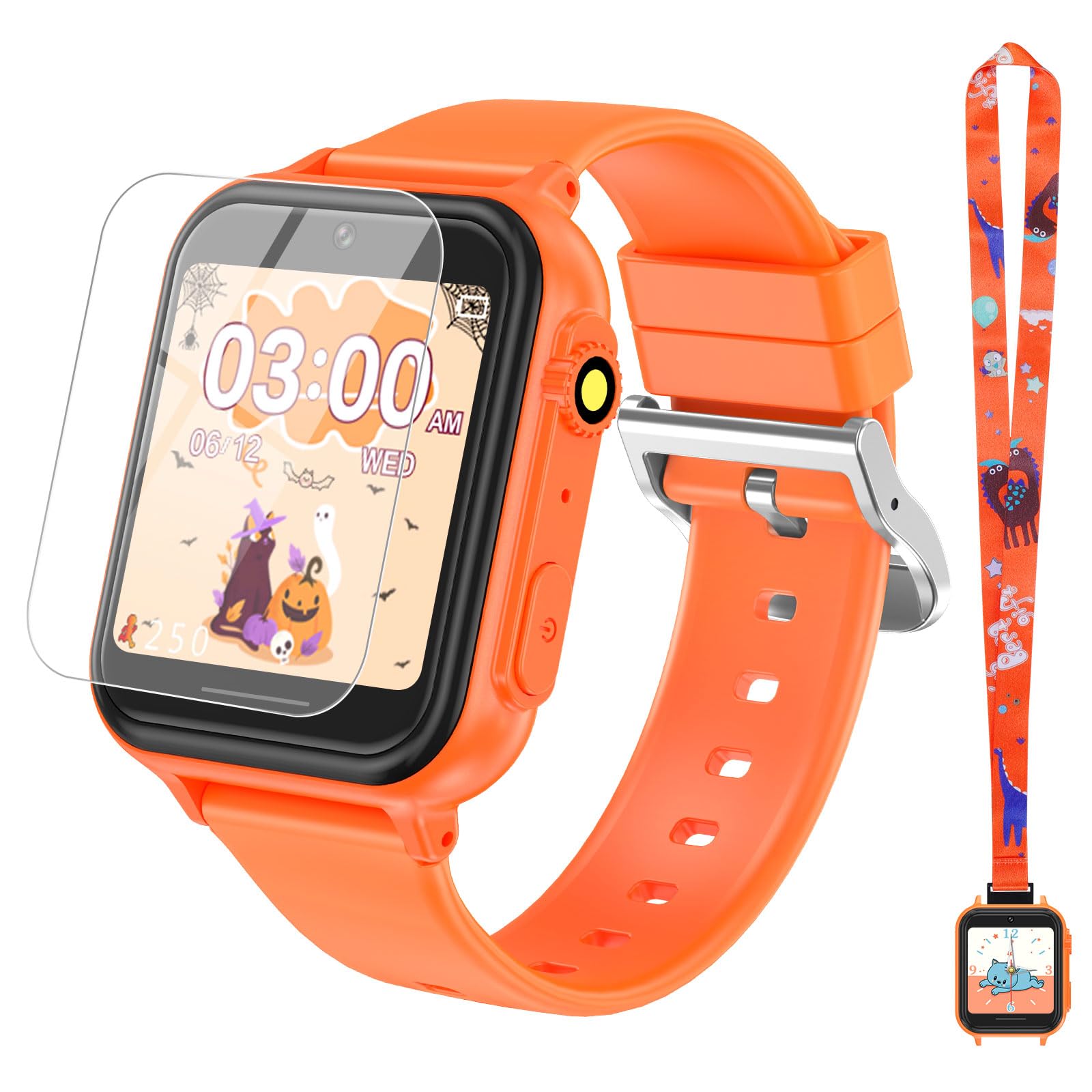 2G Smart Watch for Kids Gift for Girls Ages 4-12 - Includes Screen Protector, 30+ Games, 140 Learning Cards, HD Touch Screen, Camera, Music, Pedometer - Fun & Educational Birthday Gift Idea (Pink)