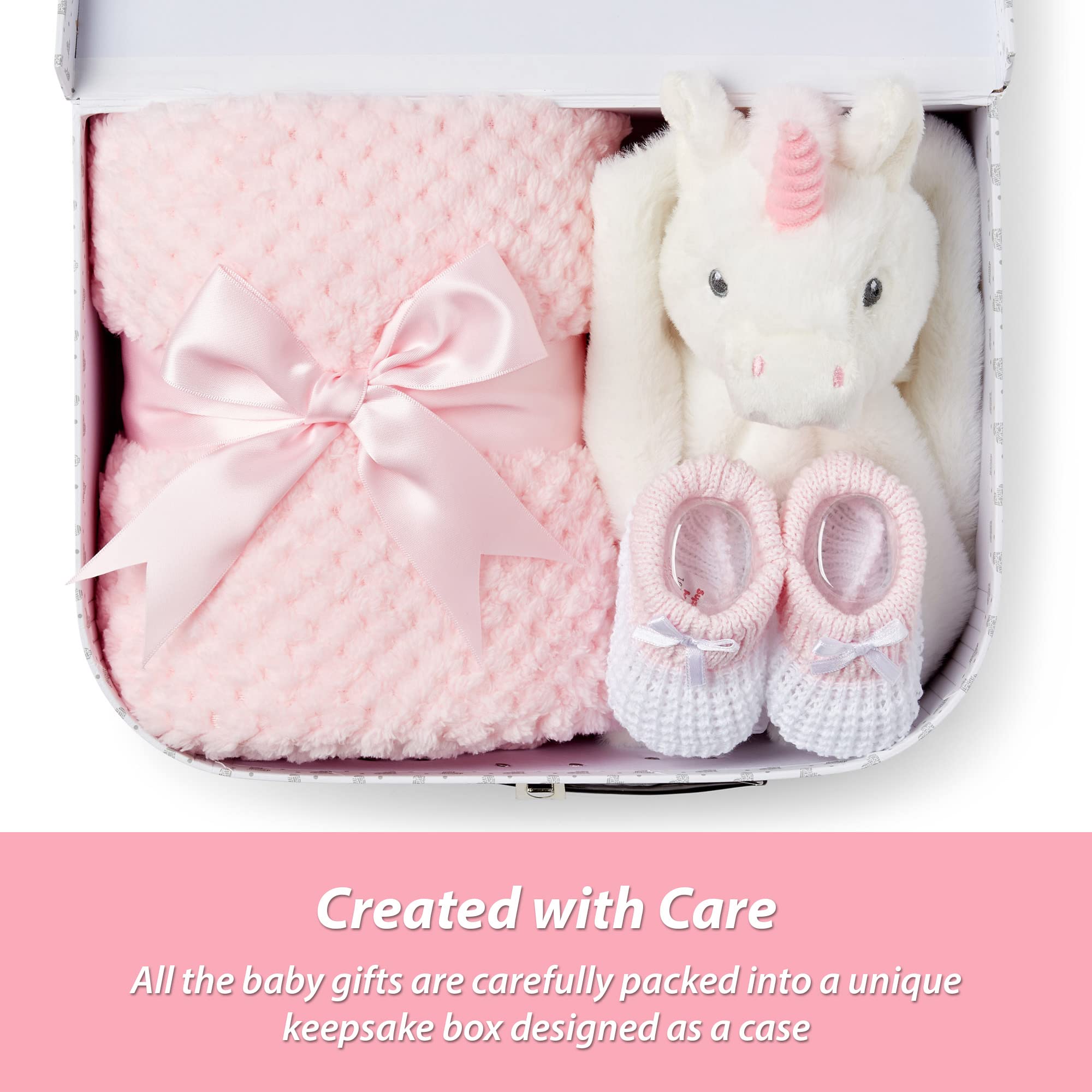 Baby Box Shop New Baby Gifts Set - 3 Baby Essentials and a Newborn Hamper Create a Premium Newborn Gift Set, New Baby Hamper Basket Girl, New Born Baby Gift - Baby Shower Hamper for Newborn - Zebra