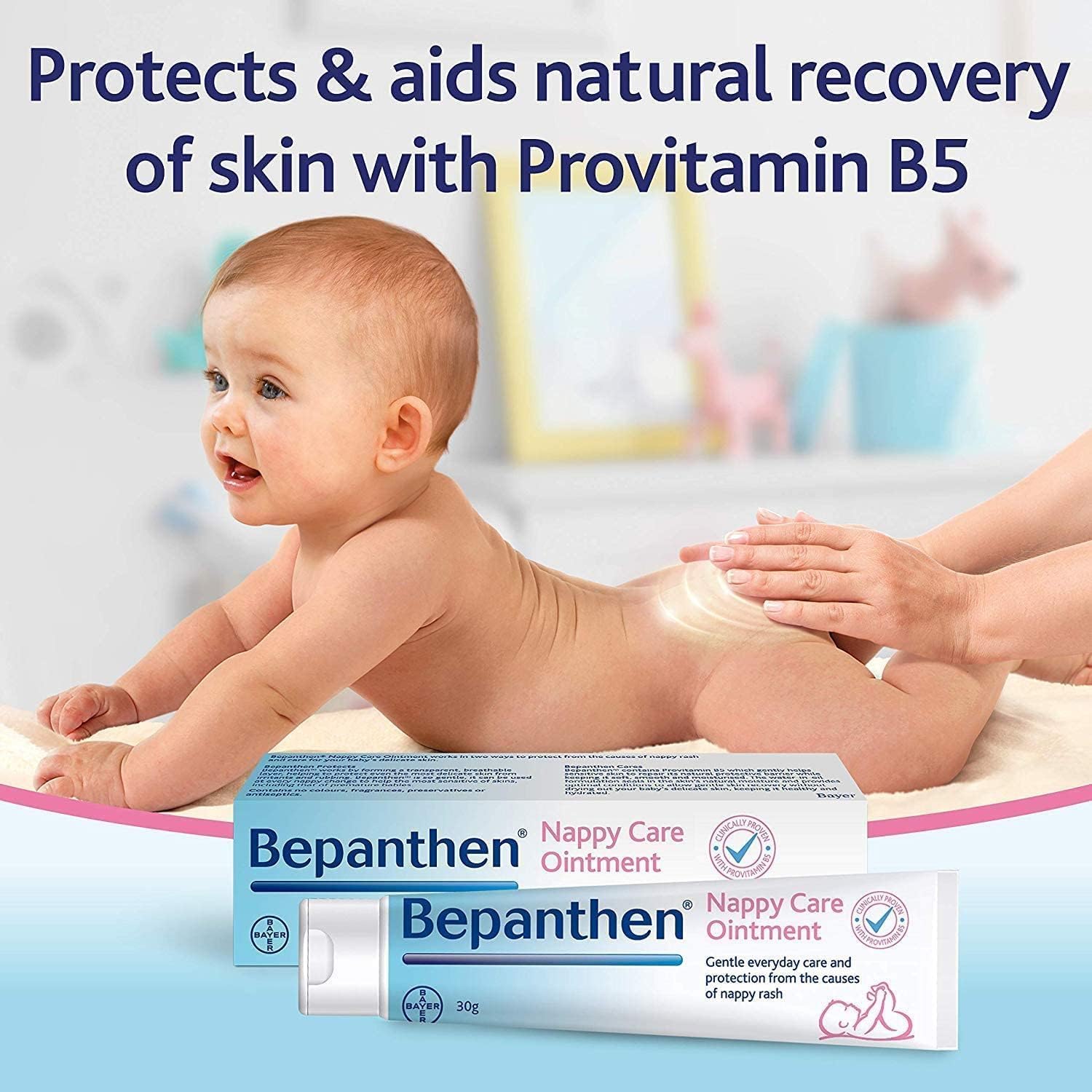 Bepanthen Nappy Care Ointment | Nappy Cream with Provitamin B5 | Suitable for Newborns Skin, 100 g (Packing May Vary).