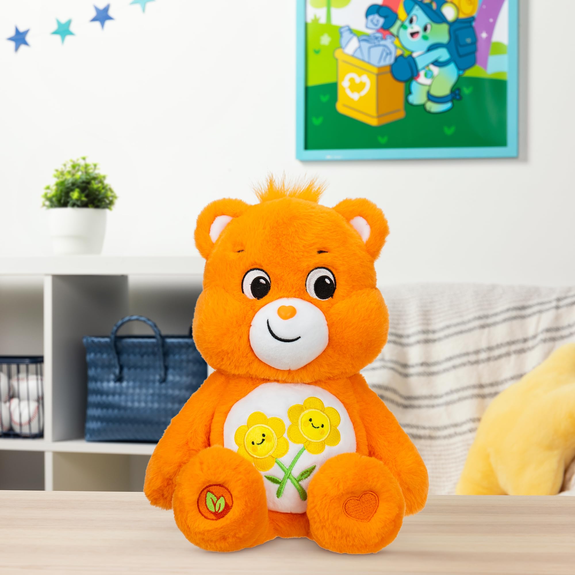 Care Bears | Cheer Bear 35cm Medium Plush | Collectable Cute Plush Toy, Cuddly Toys for Children, Soft Toys for Girls and Boys, Cute Teddies Suitable for Girls and Boys Ages 4+ | Basic Fun 22061