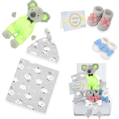 EAQ Newborn Baby Gifts| Baby Essentials for Newborn| Unisex Baby Gifts for Boy & Girl |Baby Easter Gifts With Swaddle,Baby Hat, Baby Socks, Soft Rabbit Toy (Rabbit)