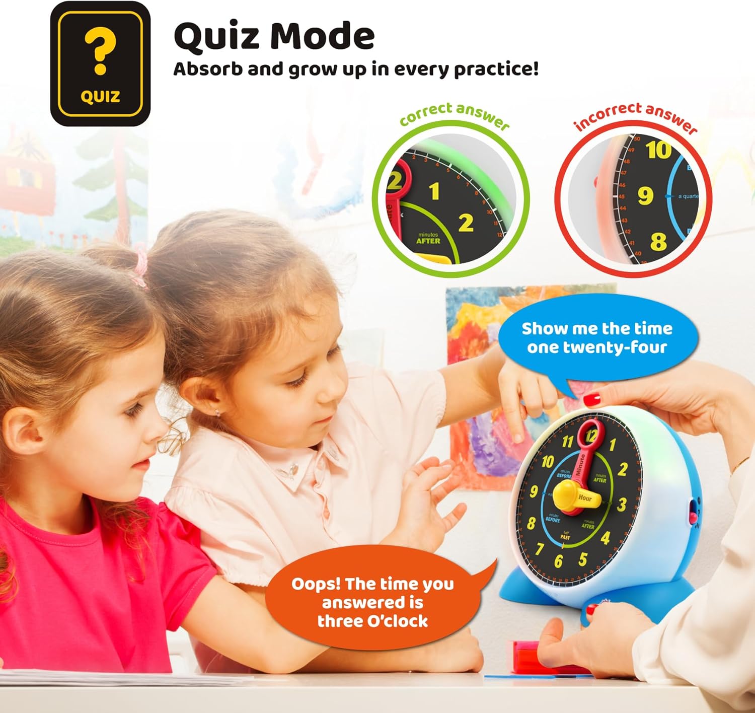 BEST LEARNING Learning Clock - Educational Talking Learn to Tell Time Teaching Light-Up Toy with Quiz and Music Sleep Mode - Toddlers & Kids Ages 3, 4, 5, 6 Years Old Boy and Girl…