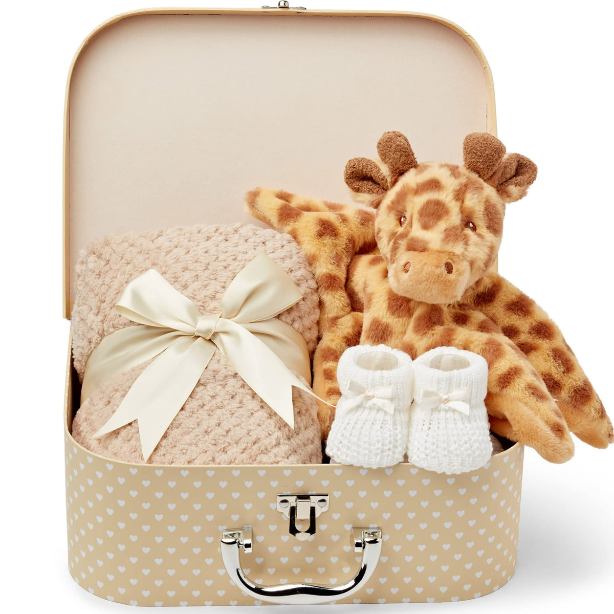 Baby Box Shop New Baby Gifts Set - 3 Baby Essentials and a Newborn Hamper Create a Premium Newborn Gift Set, New Baby Hamper Basket Girl, New Born Baby Gift - Baby Shower Hamper for Newborn - Zebra