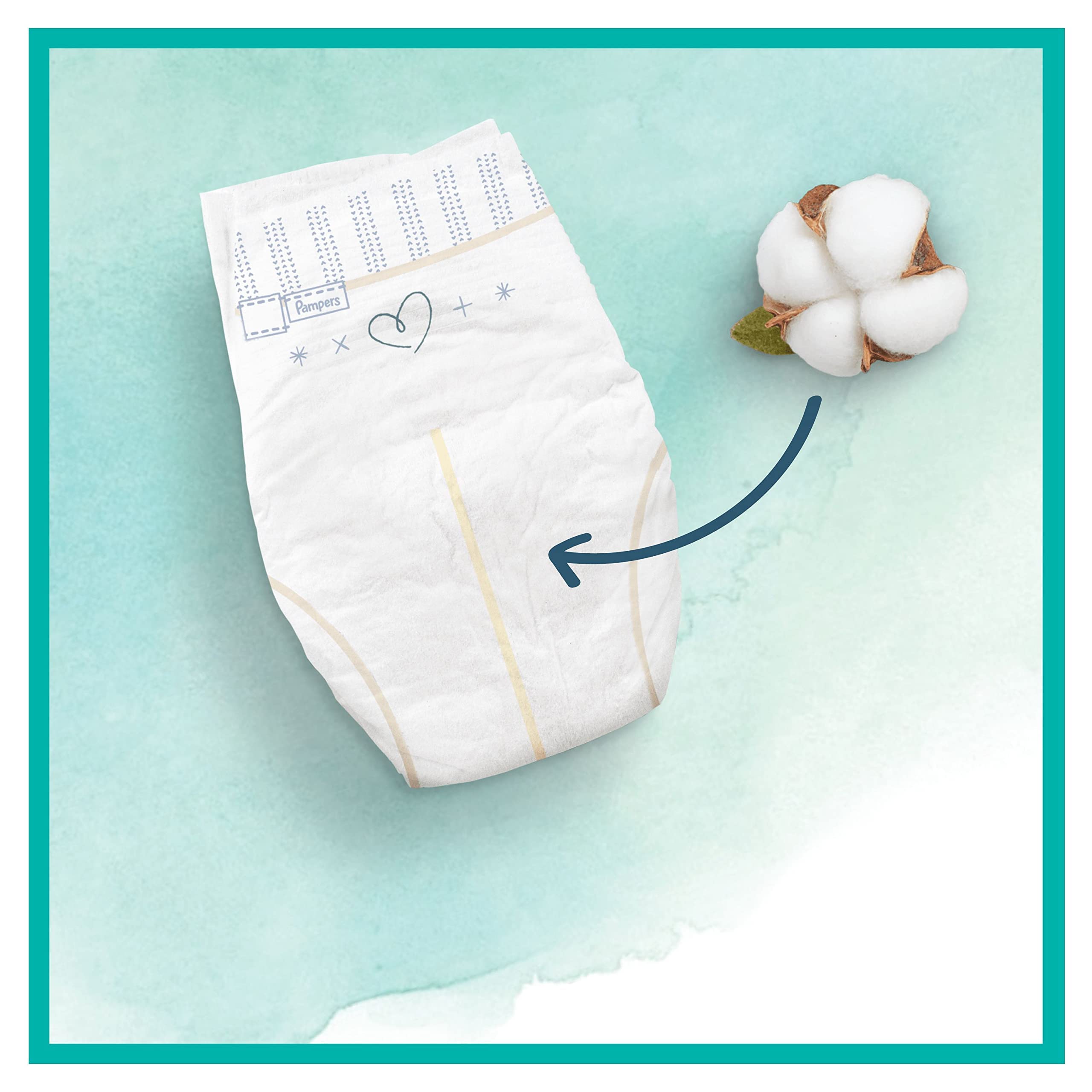 Pampers Harmonie Nappies Size 2, 204 Nappies, 4kg-8kg, Gentle Skin Protection Cushiony Soft