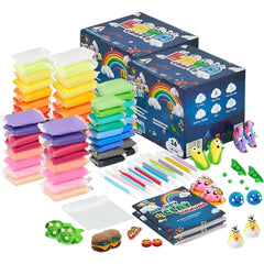 Air Dry Clay for Kids for Kids, 26 Colors Modelling Clay with 8 Tools, Project Booklet, 26 Poly Bags, Soft Ultra Light Magic Clay, Quick Drying Foam Clay for Children, Art & Craft Kits