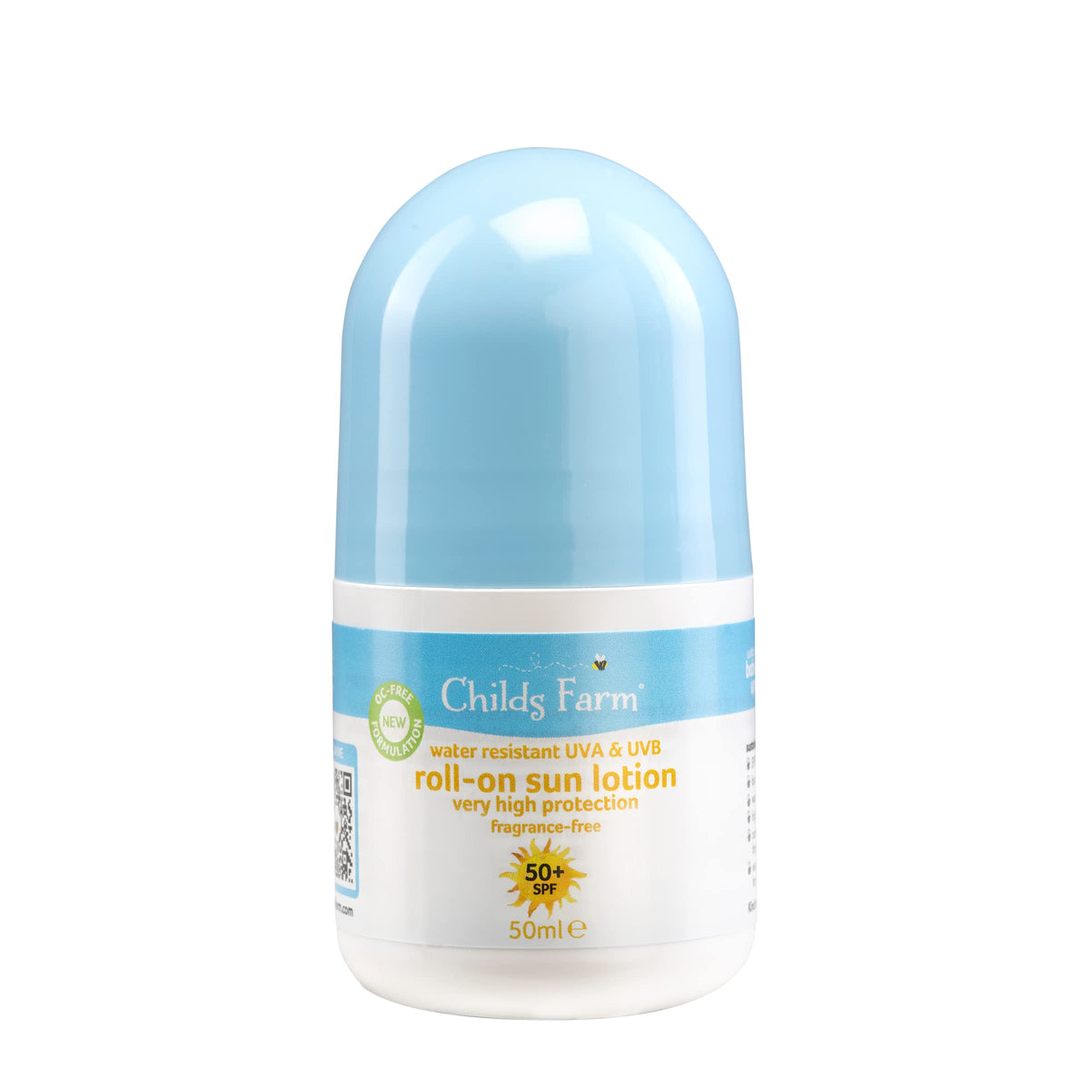 Childs Farm Kids And Baby Sun Lotion Roll-On SPF 50plus Water Resistant UVA And UVB Very High Protection Suitable Dry, Sensitive And Eczema-prone Skin 50ml, White, 1, 85.65 Grams