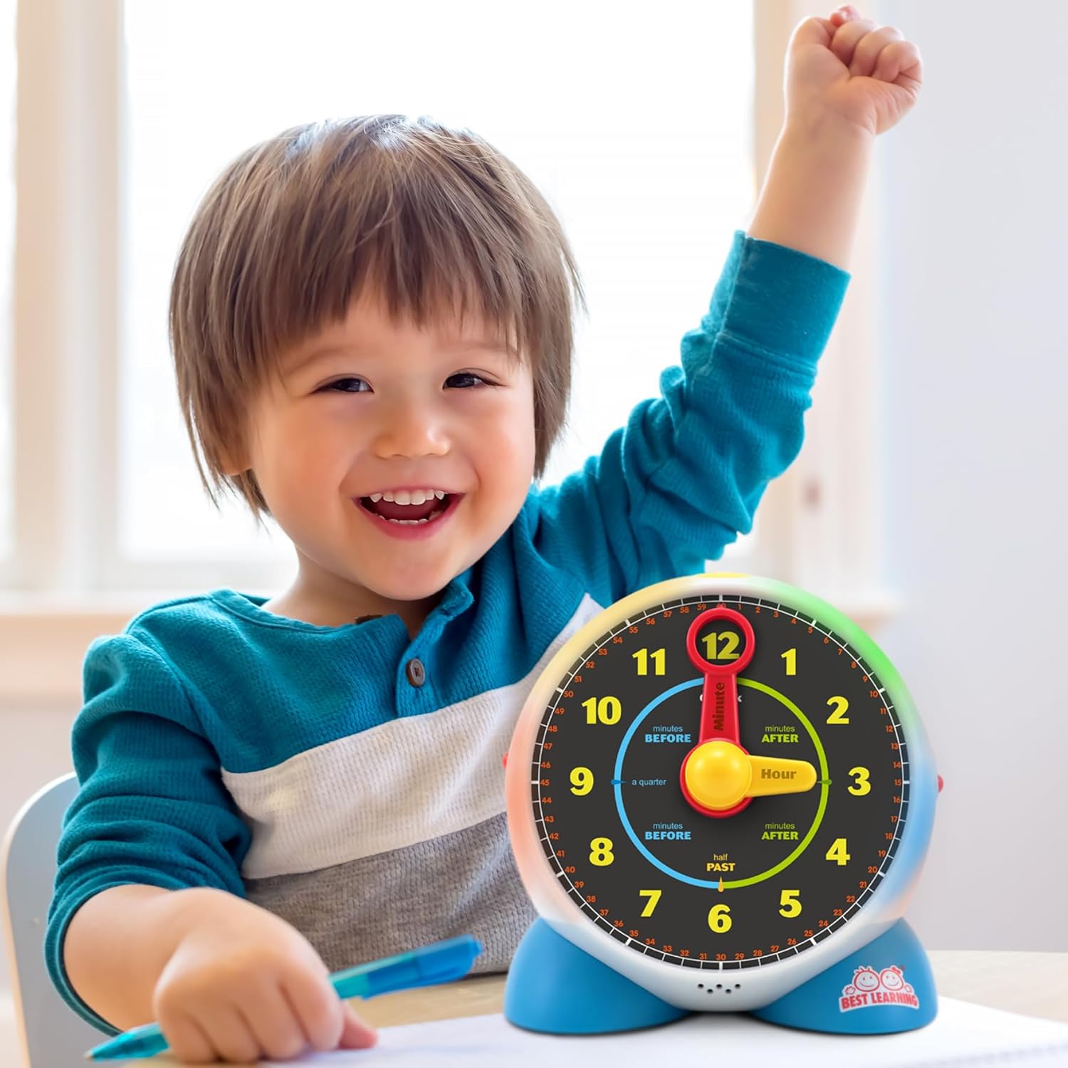 BEST LEARNING Learning Clock - Educational Talking Learn to Tell Time Teaching Light-Up Toy with Quiz and Music Sleep Mode - Toddlers & Kids Ages 3, 4, 5, 6 Years Old Boy and Girl…