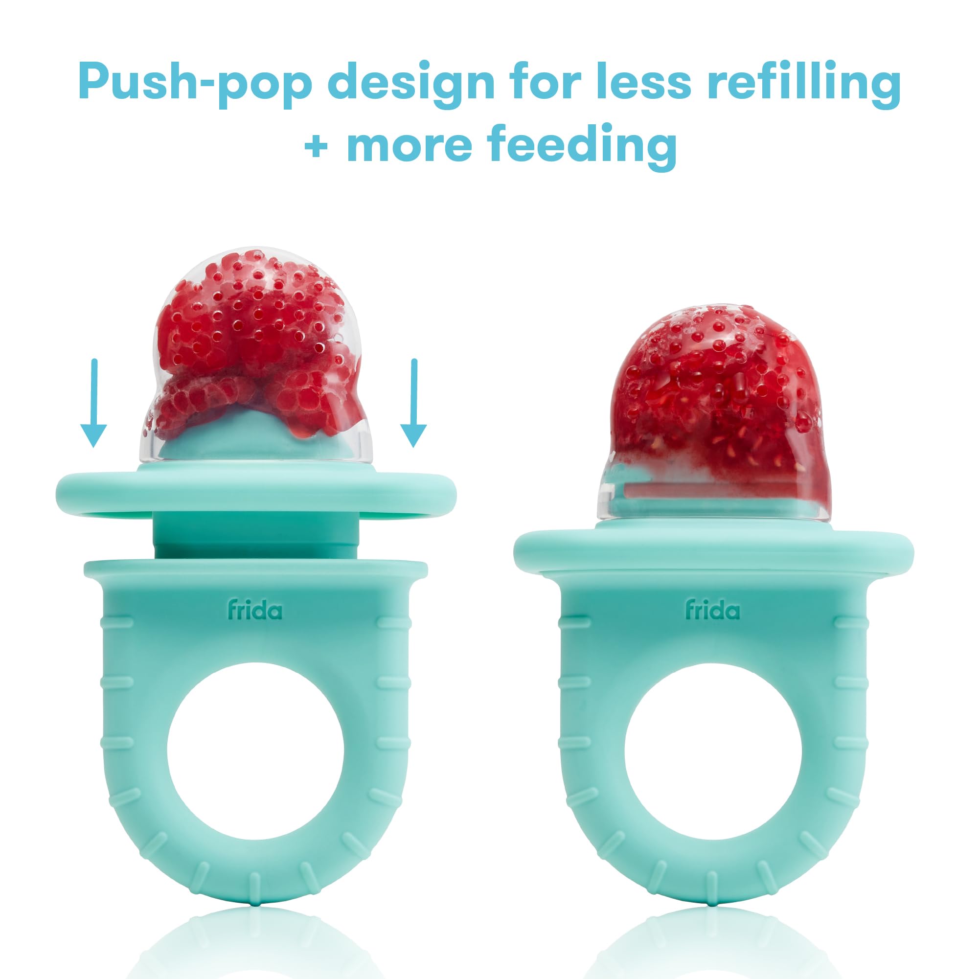 Frida Baby Push Pop Feeder, Baby Weaning Dummy for Fresh + Frozen Food, Silicone Feeder for Babies, Safely Introduce New Foods, Dishwasher Safe