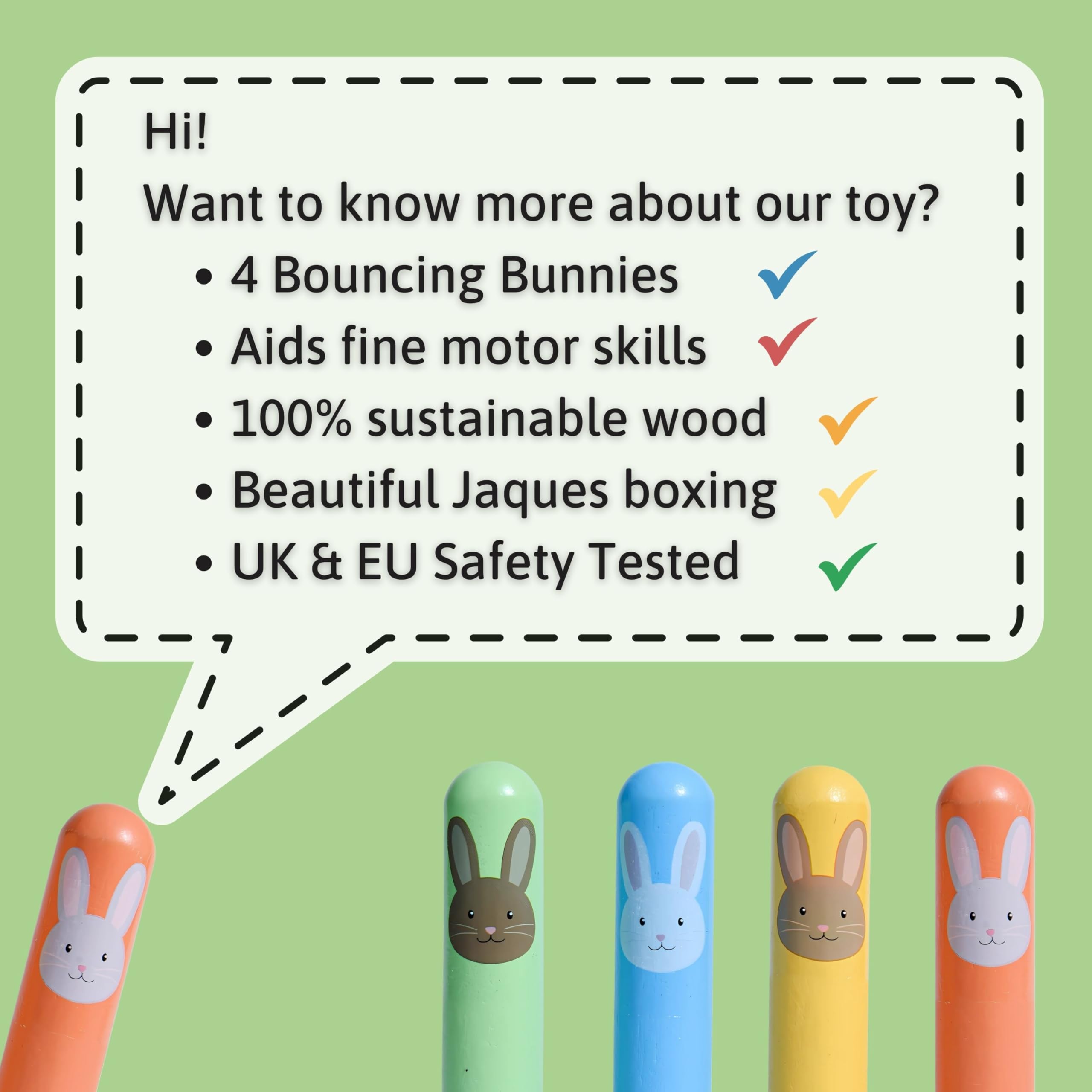 Jaques of London Wooden Toys | Bunny Pop Up Toy | Toddler Educational Game | Gifts & Toys for 1 2 3 Year Boy Girl | 12 Months Plus