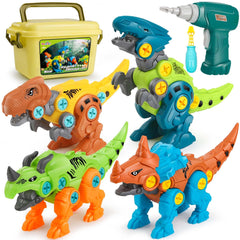 Dreamon Take Apart Dinosaur Toys for Kids with Storage Box Electric Drill DIY Construction Build Set Educational STEM Gifts for Boys Girls