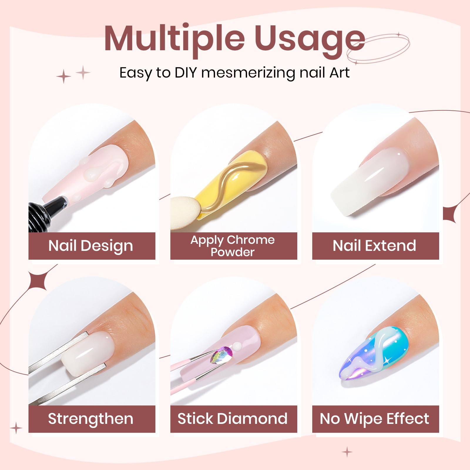 SUPWEE 3D Sculpture Gel Clear Nail Carving Gel for Nail Art Molding Gel DIY Nail Painting Carved Gel Nail Polish 5D Embossed Candy Gel Nail Decoration Manicure 15g