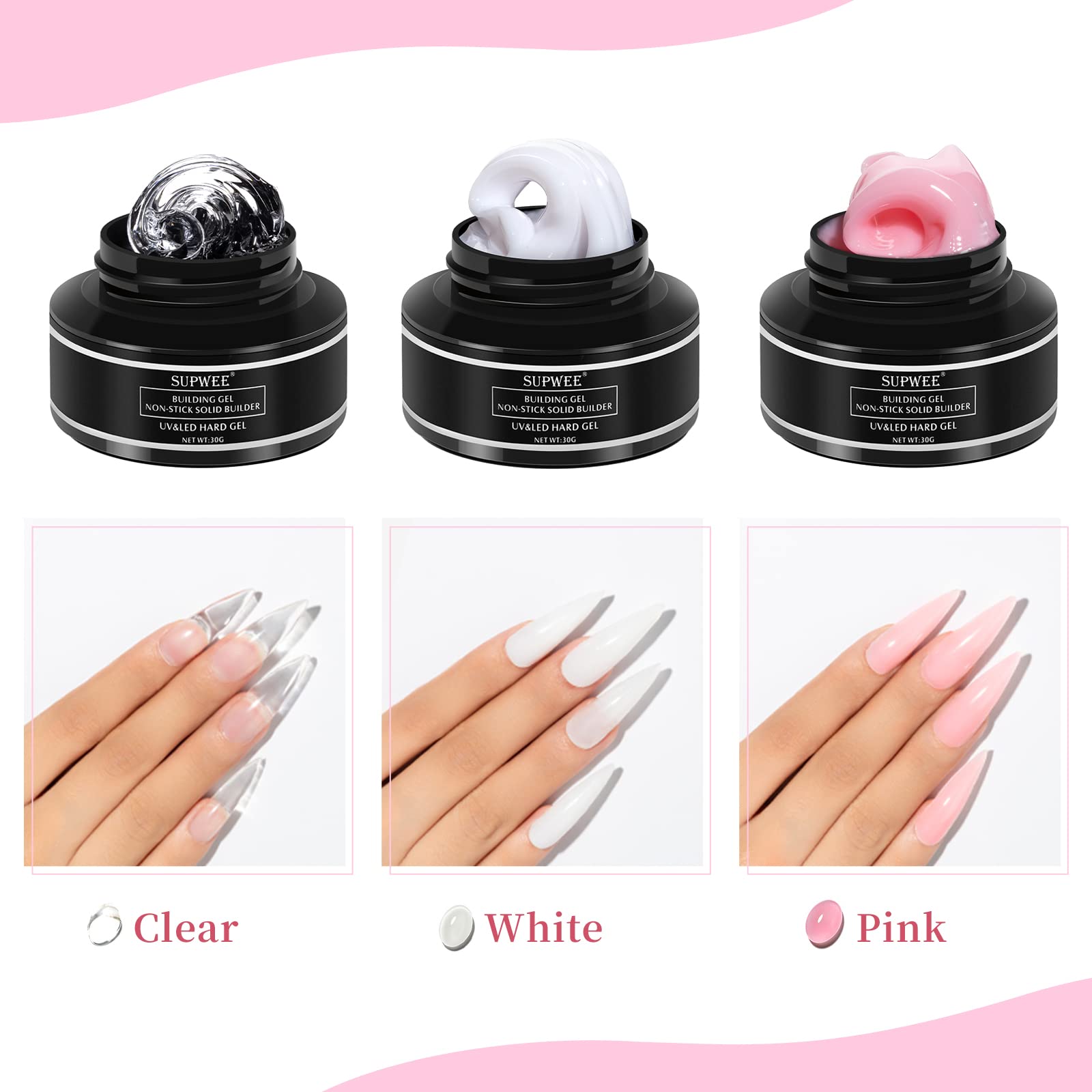 SUPWEE 3D Sculpture Gel Clear Nail Carving Gel for Nail Art Molding Gel DIY Nail Painting Carved Gel Nail Polish 5D Embossed Candy Gel Nail Decoration Manicure 15g