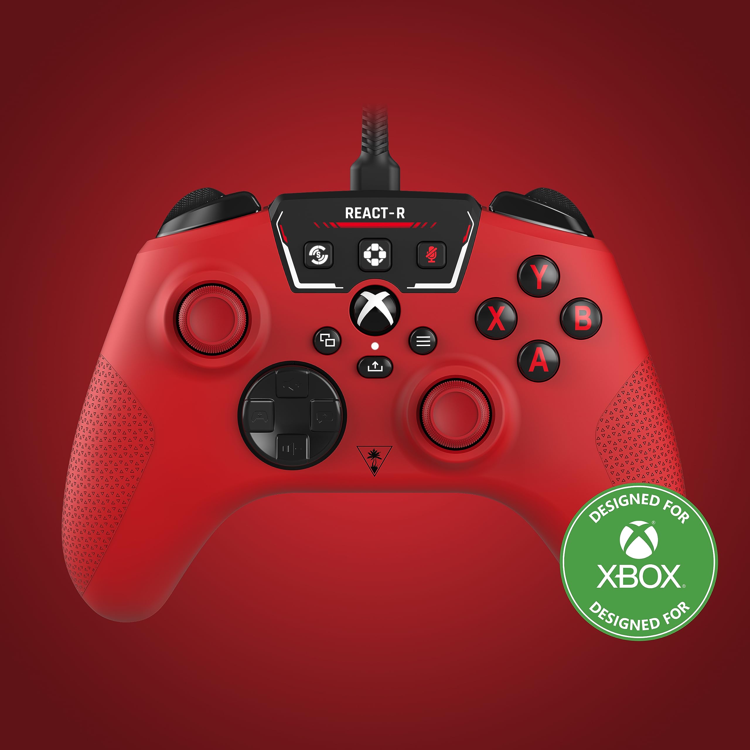 Turtle Beach React-R Red Wired Gaming Controller with Audio Controls, Mappable Buttons & Textured Grips for Xbox Series X|S, Xbox One & PC [Officially Licensed for Xbox]