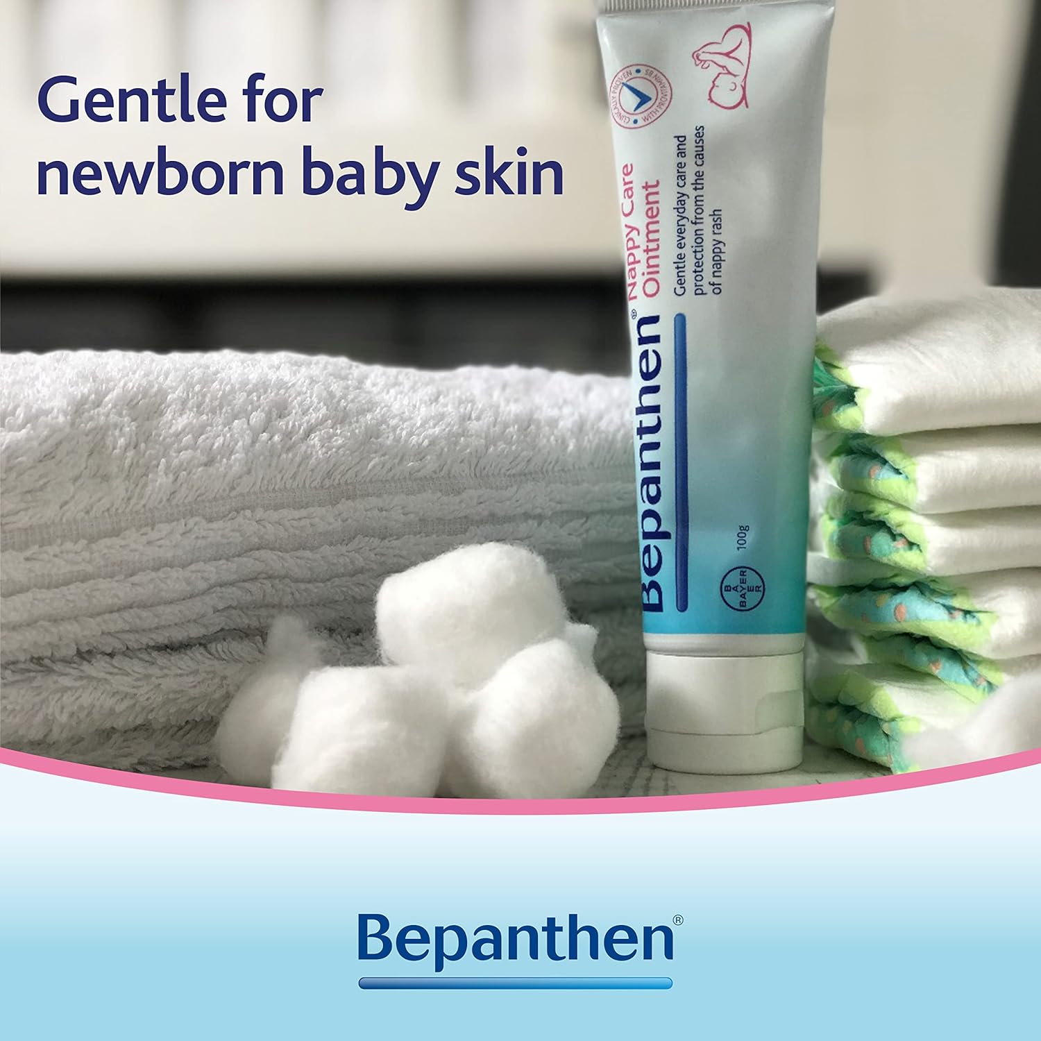 Bepanthen Nappy Care Ointment | Nappy Cream with Provitamin B5 | Suitable for Newborns Skin, 100 g (Packing May Vary).