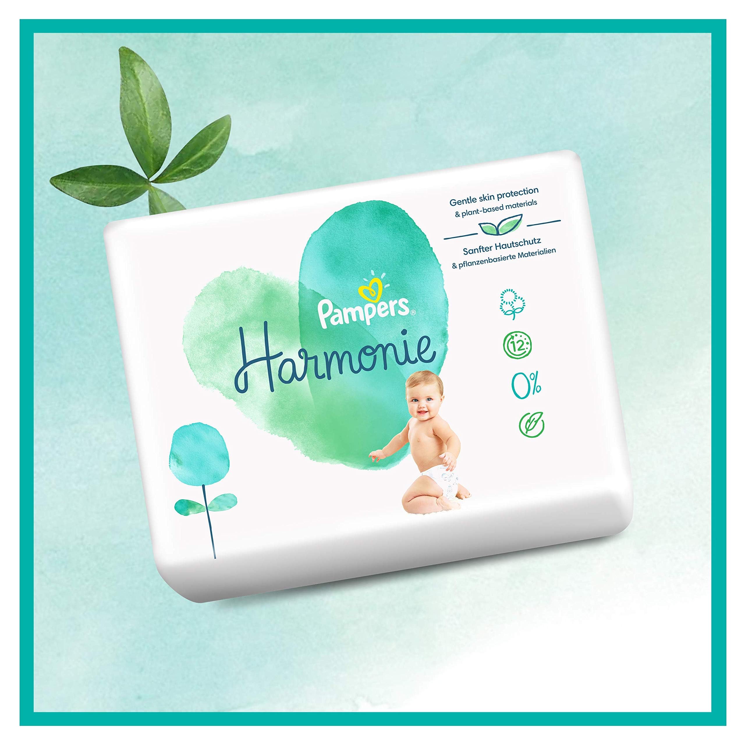 Pampers Harmonie Nappies Size 2, 204 Nappies, 4kg-8kg, Gentle Skin Protection Cushiony Soft