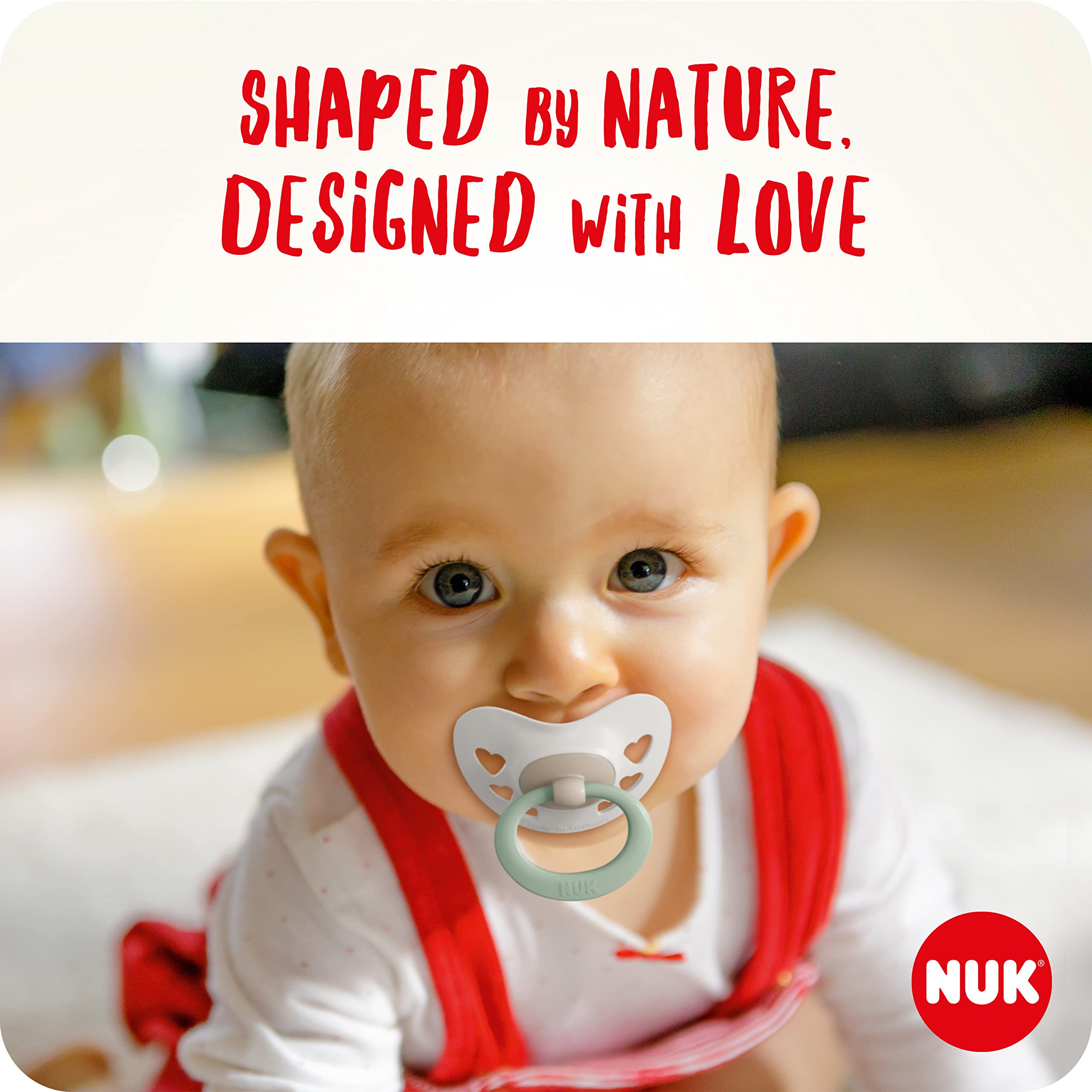 NUK Signature Day & Night Baby Dummy 6-18 months Soothes 95% of Babies Heart-Shaped BPA-Free Silicone Soothers Glow-in-the-Dark Stars 4 Count