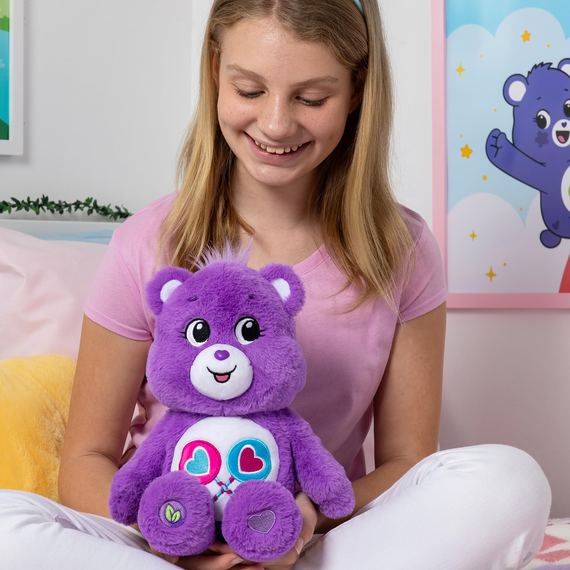 Care Bears | Cheer Bear 35cm Medium Plush | Collectable Cute Plush Toy, Cuddly Toys for Children, Soft Toys for Girls and Boys, Cute Teddies Suitable for Girls and Boys Ages 4+ | Basic Fun 22061