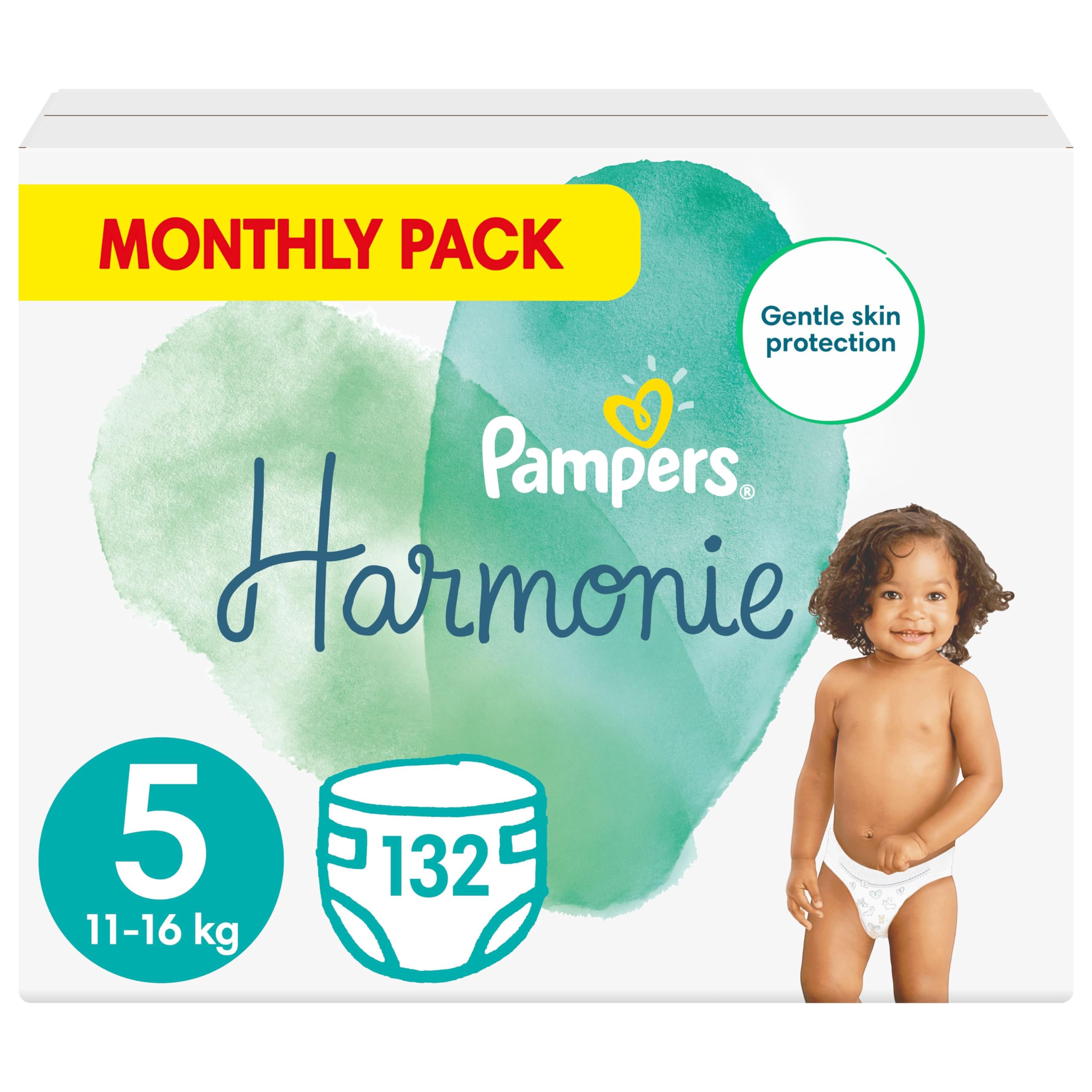 Pampers Baby Nappies Size 1 (2-5 kg / 4-11 lbs), Harmonie, 102 Nappies, Saving Pack, Baby Essentials for Newborn