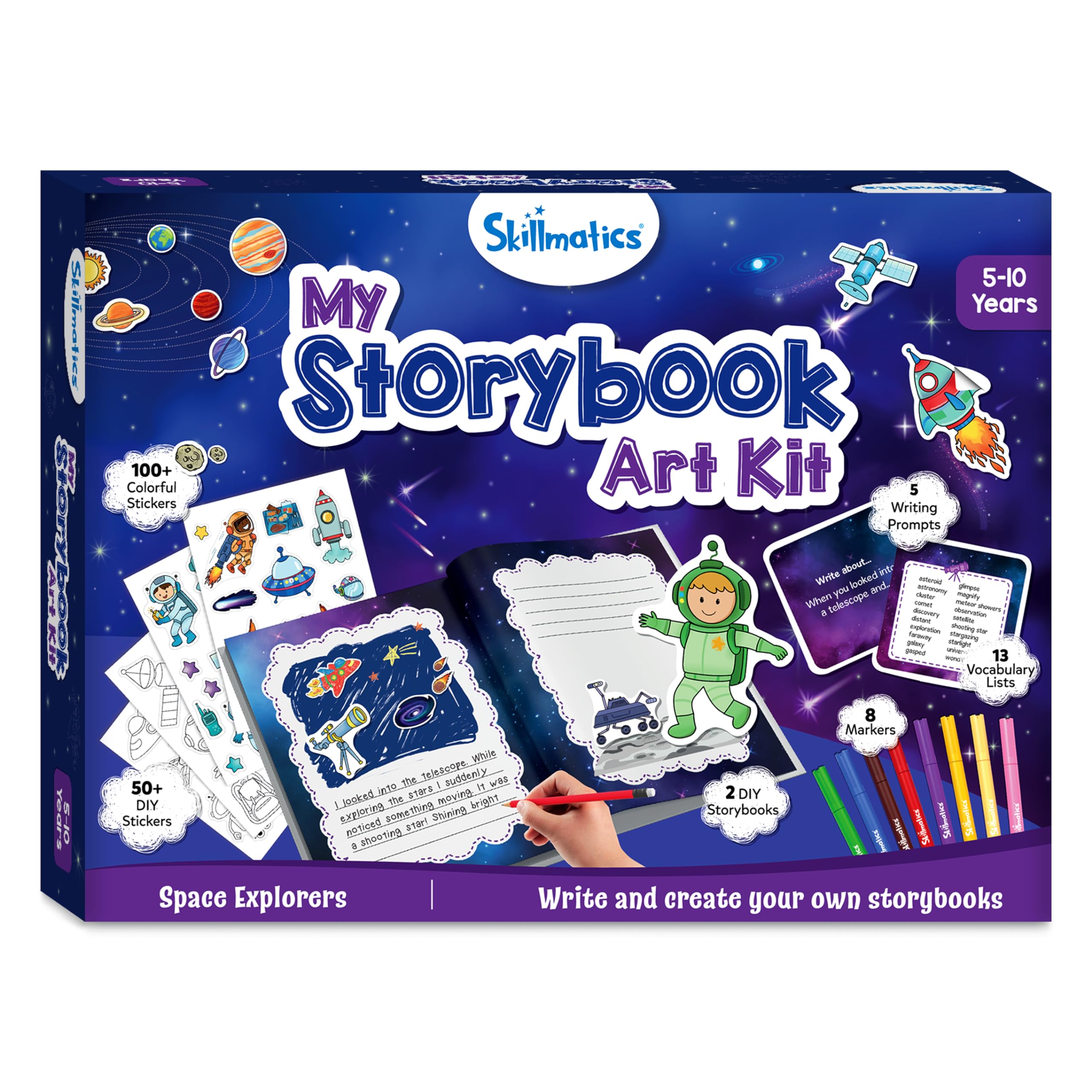 Skillmatics Storybook Art Kit - All My Adventures Art Kit for Kids, Write & Create Storybooks, Creative Activity for Boys & Girls, DIY Kit, 150+ Stickers, Christmas Gifts for Ages 5, 6, 7, 8, 9, 10