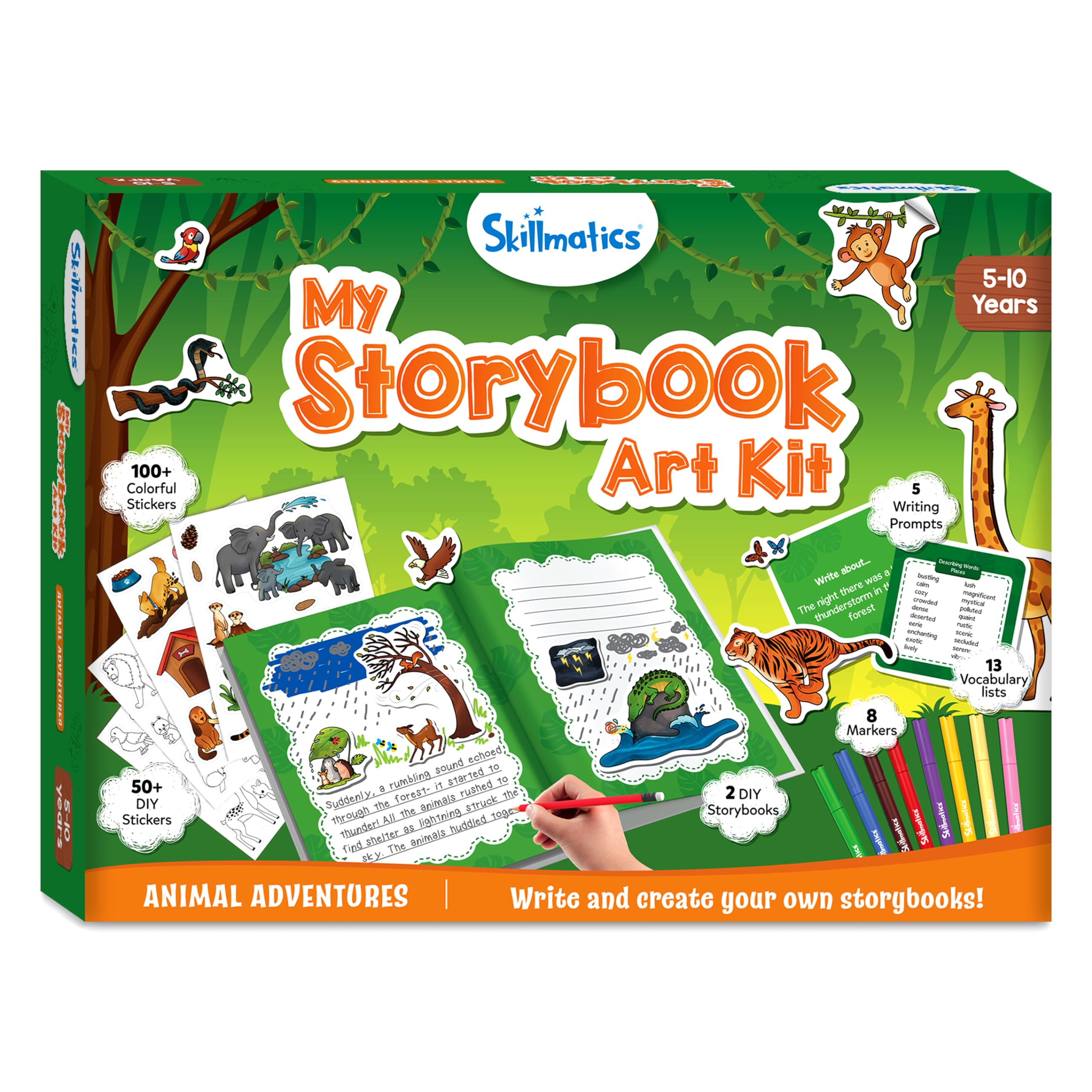 Skillmatics Storybook Art Kit - All My Adventures Art Kit for Kids, Write & Create Storybooks, Creative Activity for Boys & Girls, DIY Kit, 150+ Stickers, Christmas Gifts for Ages 5, 6, 7, 8, 9, 10