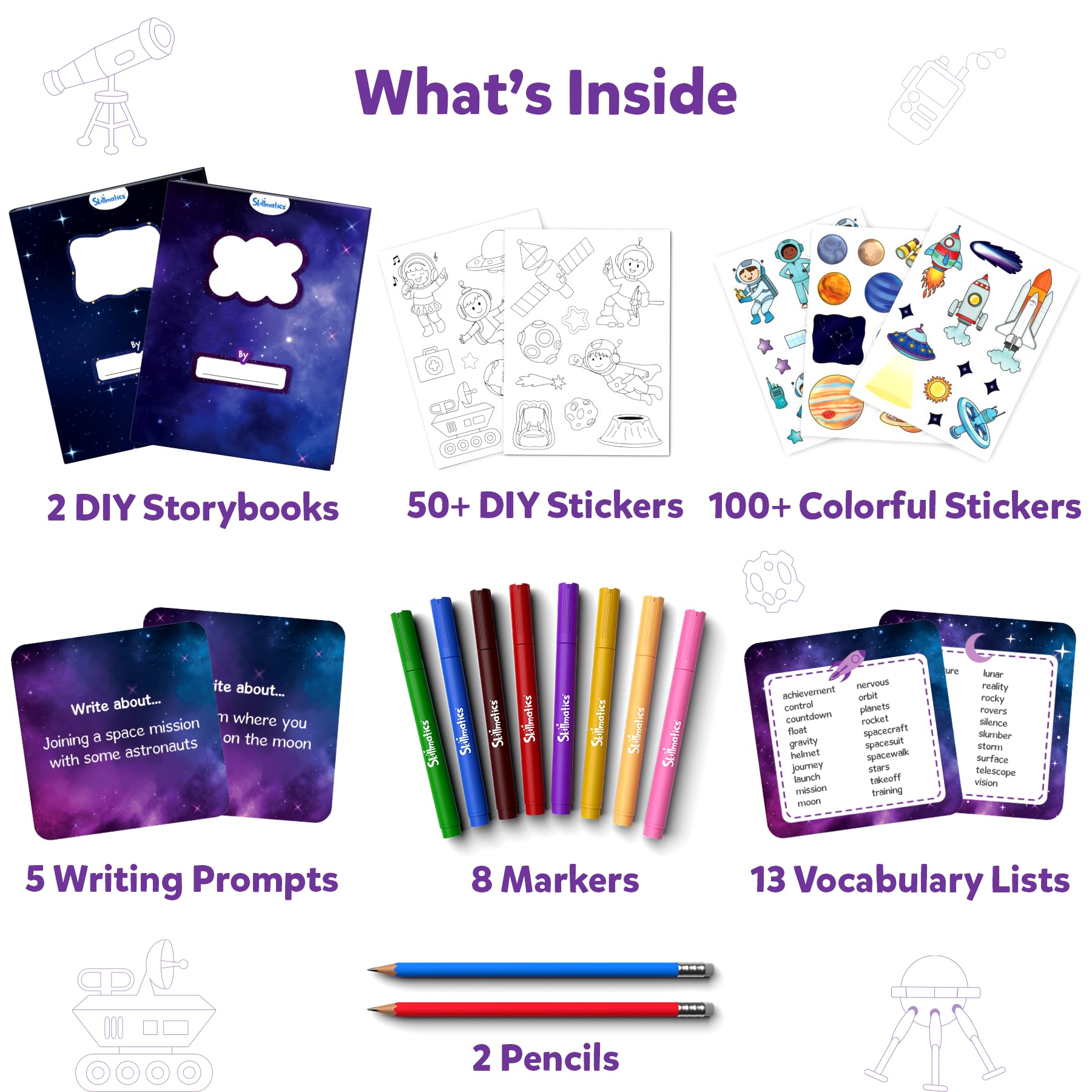 Skillmatics Storybook Art Kit - All My Adventures Art Kit for Kids, Write & Create Storybooks, Creative Activity for Boys & Girls, DIY Kit, 150+ Stickers, Christmas Gifts for Ages 5, 6, 7, 8, 9, 10