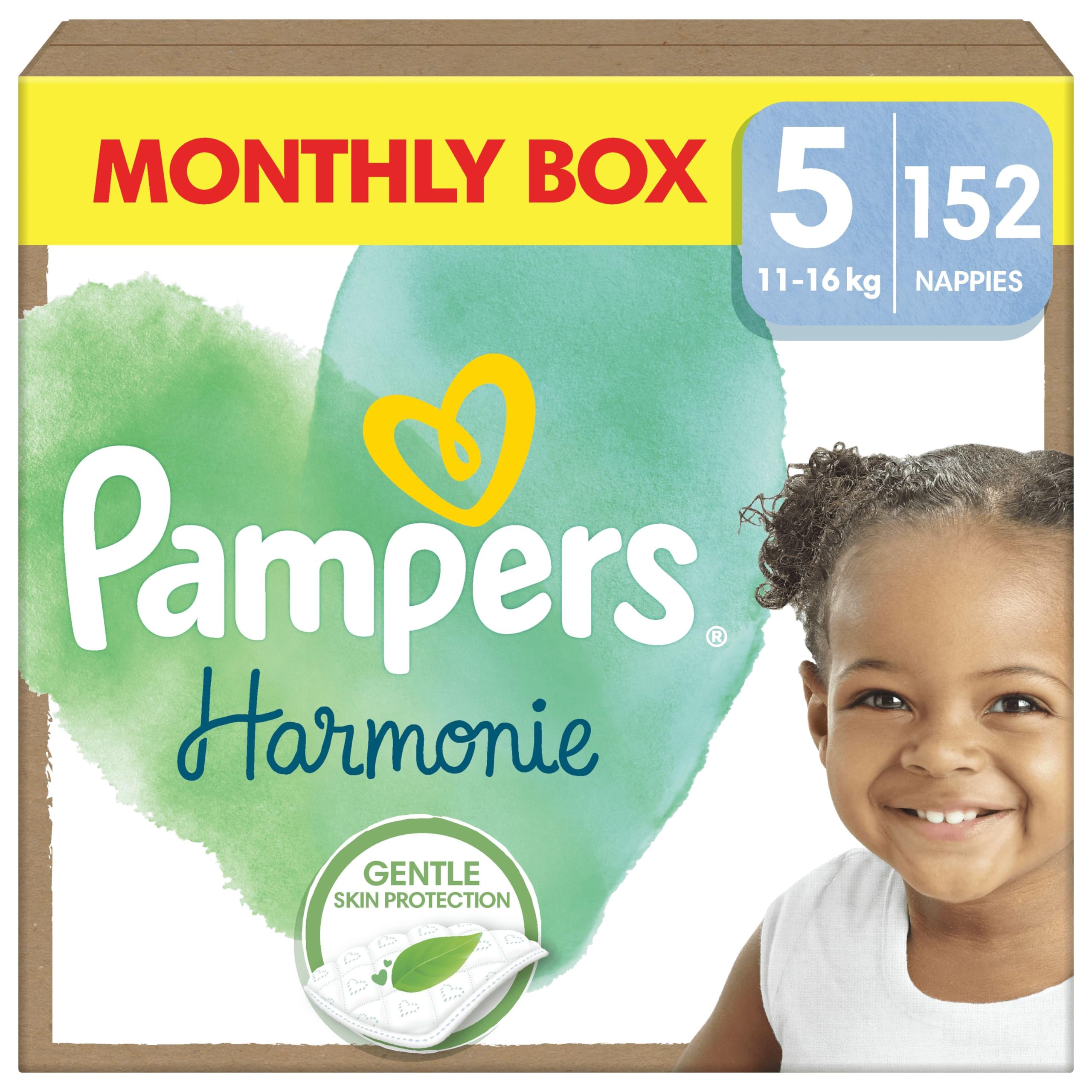 Pampers Baby Nappies Size 1 (2-5 kg / 4-11 lbs), Harmonie, 102 Nappies, Saving Pack, Baby Essentials for Newborn