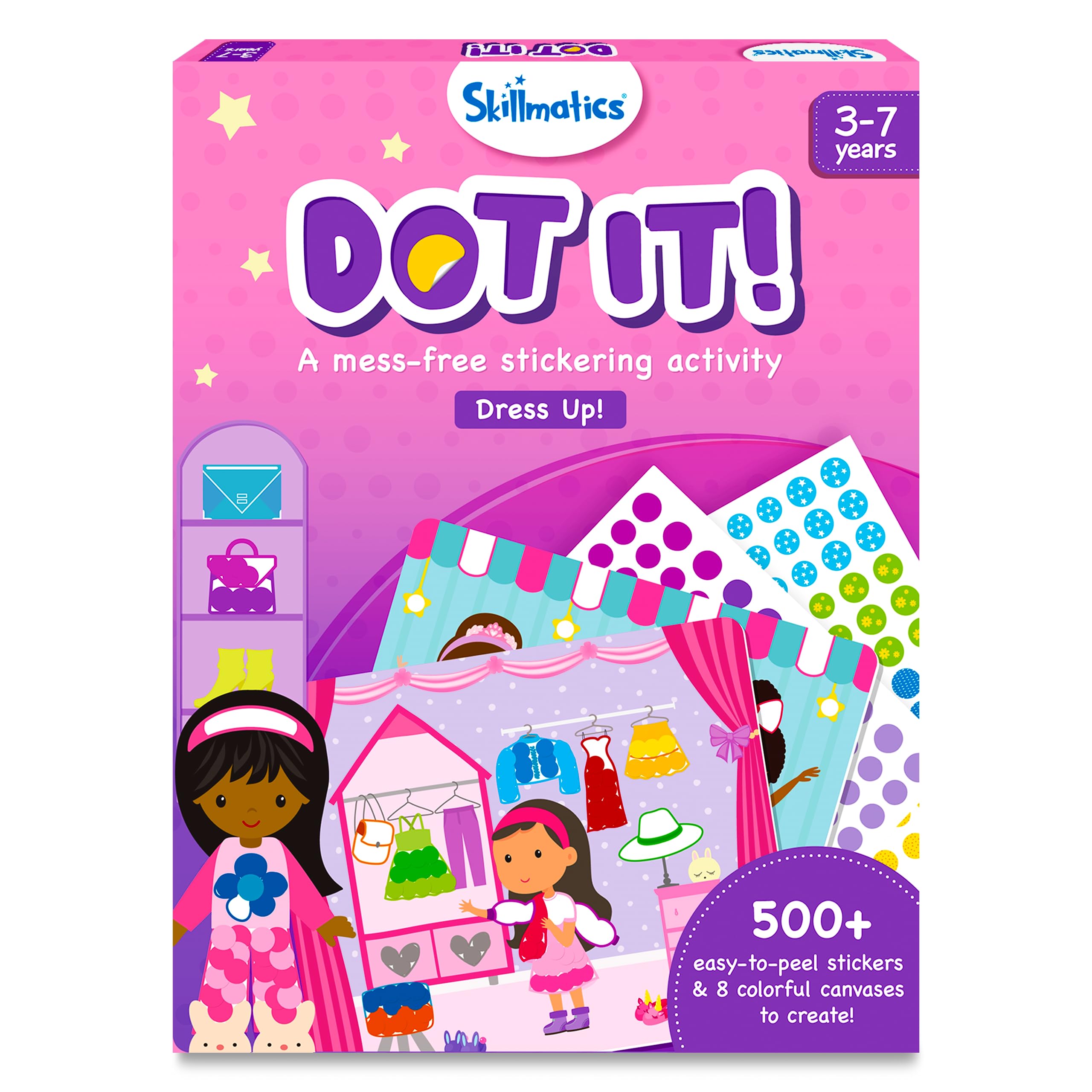 Skillmatics Art Activity - Dot It Unicorns & Princesses, Stocking Stuffers, No Mess Sticker Art for Kids, Craft Kits, DIY Activity, Christmas Gifts for Boys & Girls Ages 3, 4, 5, 6, 7