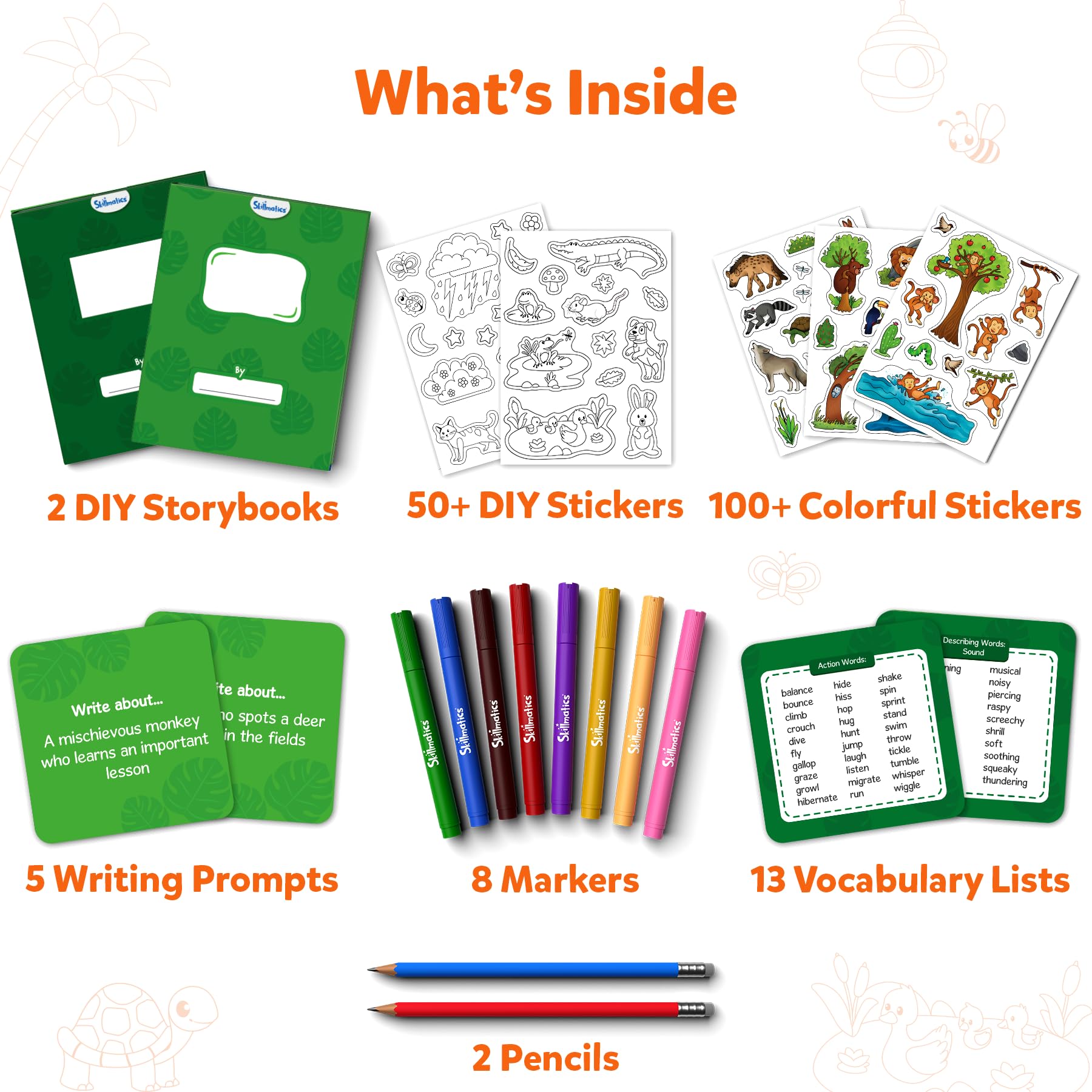 Skillmatics Storybook Art Kit - All My Adventures Art Kit for Kids, Write & Create Storybooks, Creative Activity for Boys & Girls, DIY Kit, 150+ Stickers, Christmas Gifts for Ages 5, 6, 7, 8, 9, 10