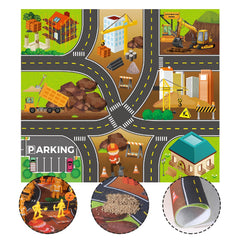 Jiakora Construction Vehicle Toy Truck w/Play Mat Road Signs, Dump Trucks, Excavator, Cement Mixer Trucks, Crane, Engineering Vehicles Toys Set for 3 4 5 6 Years Old Toddlers Kids Boys & Girls