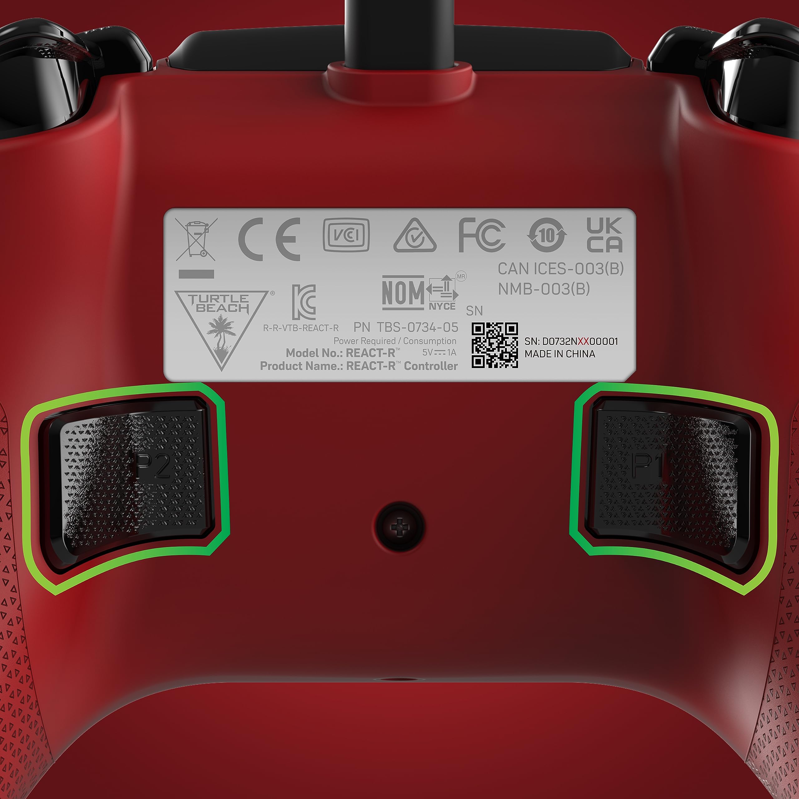 Turtle Beach React-R Red Wired Gaming Controller with Audio Controls, Mappable Buttons & Textured Grips for Xbox Series X|S, Xbox One & PC [Officially Licensed for Xbox]