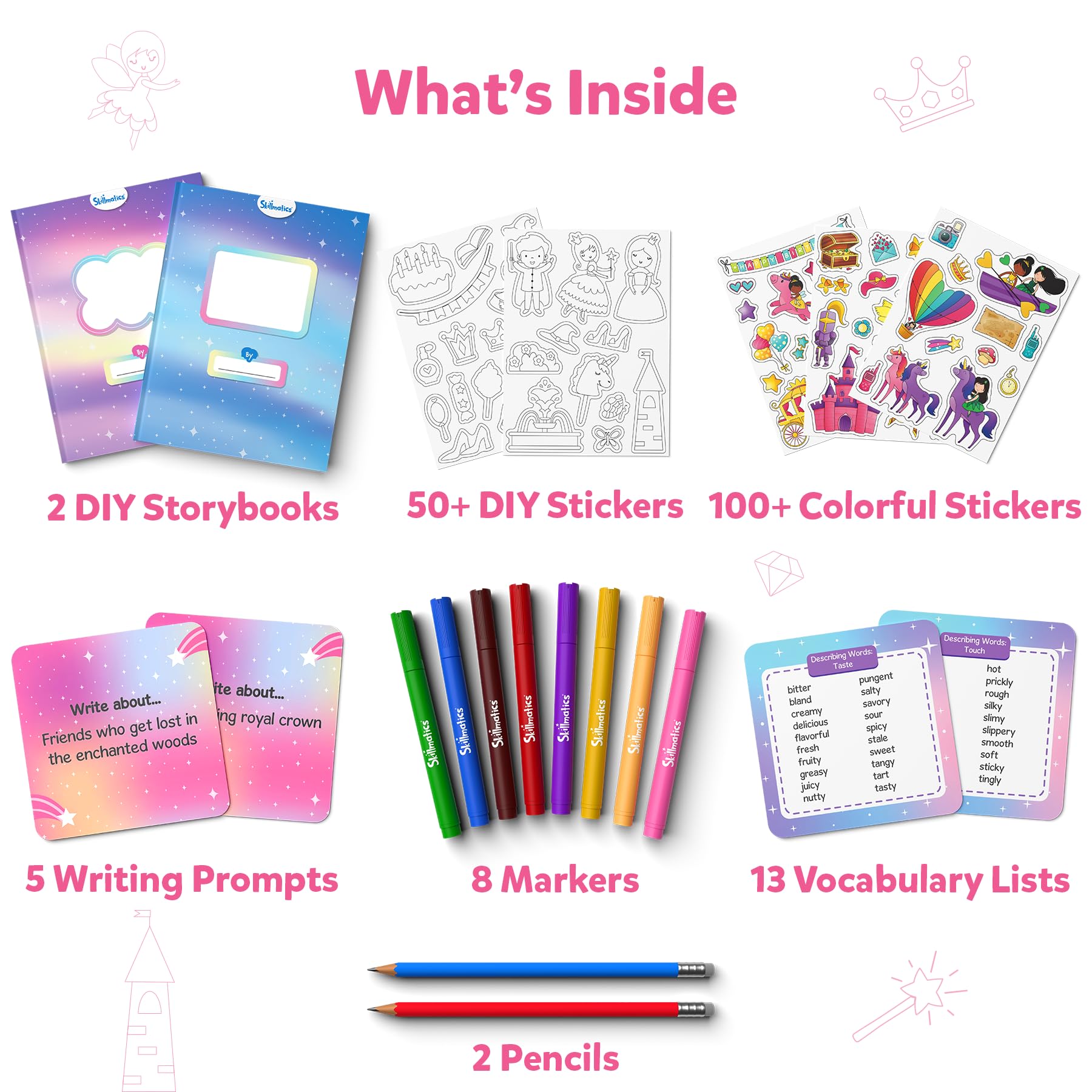 Skillmatics Storybook Art Kit - All My Adventures Art Kit for Kids, Write & Create Storybooks, Creative Activity for Boys & Girls, DIY Kit, 150+ Stickers, Christmas Gifts for Ages 5, 6, 7, 8, 9, 10