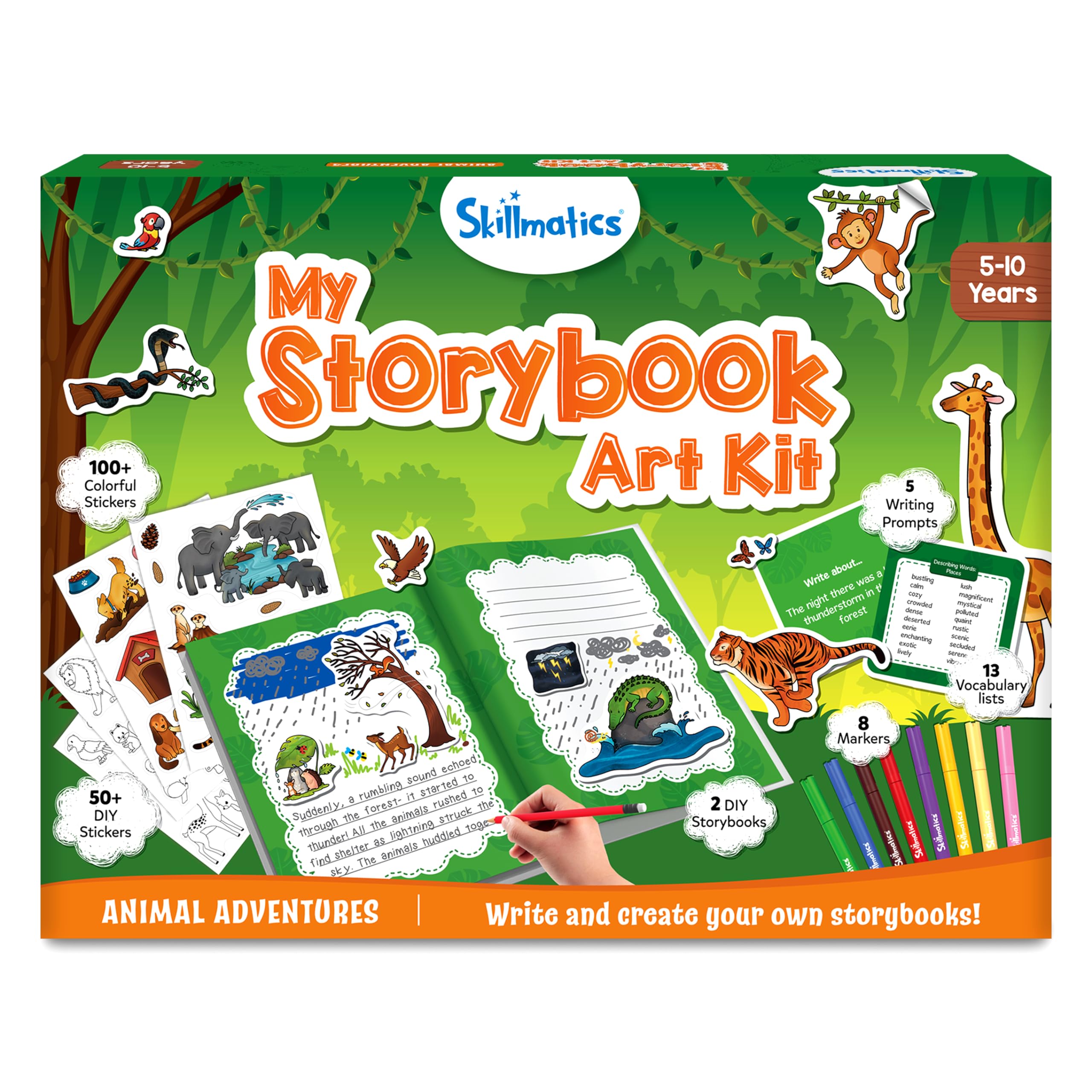 Skillmatics Storybook Art Kit - All My Adventures Art Kit for Kids, Write & Create Storybooks, Creative Activity for Boys & Girls, DIY Kit, 150+ Stickers, Christmas Gifts for Ages 5, 6, 7, 8, 9, 10