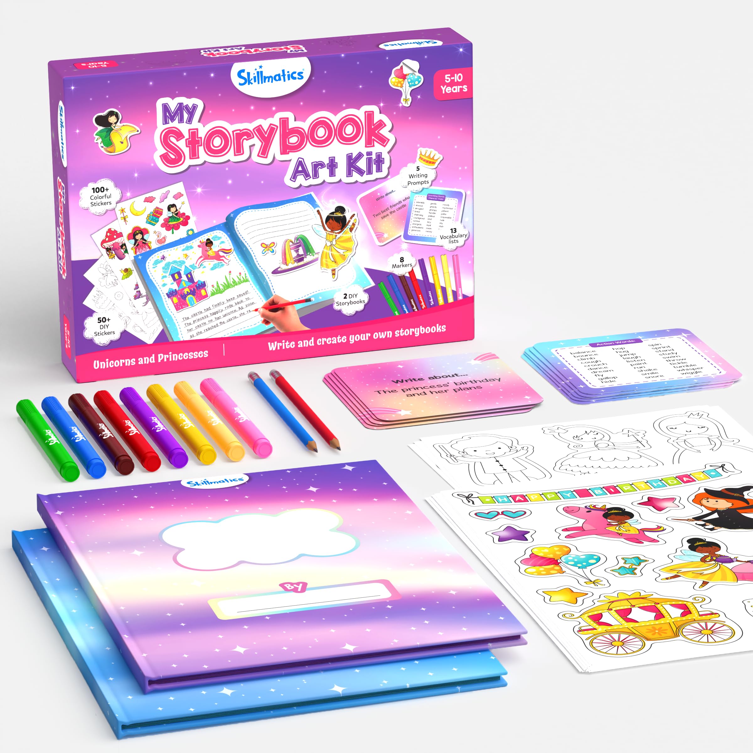 Skillmatics Storybook Art Kit - All My Adventures Art Kit for Kids, Write & Create Storybooks, Creative Activity for Boys & Girls, DIY Kit, 150+ Stickers, Christmas Gifts for Ages 5, 6, 7, 8, 9, 10