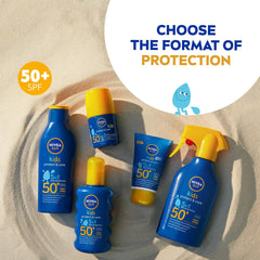 NIVEA Sun Kids Protect & Care SPF 50+ Roll On (50ml), Sunscreen with SPF 50, Roll-On Kids Sun Cream for Delicate Skin, Immediately Protects Against Sun Exposure