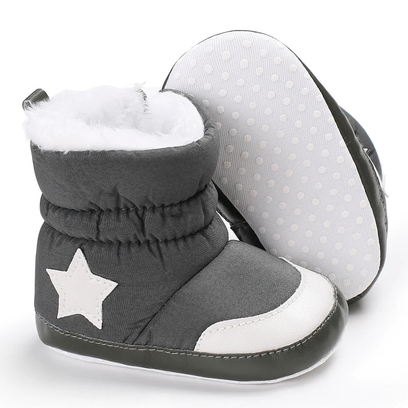 0-18M Lovely Warm Design Baby Girl Boy Toddler First Walkers Baby Shoes Soft Slippers Cute Shoes Winter Non-Slip Baby Warm Shoes