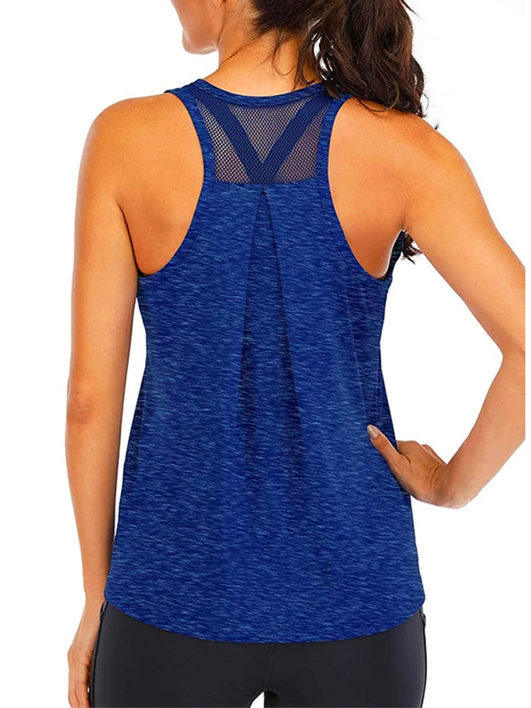 Yoga Shirt Female New Style T-Shirt Loose Fitness Tops Vest Women Sleeveless Sport Tee Quick-Drying Gym Running Workout Blouse - Idrilay 
