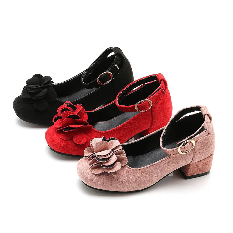 Fashion Girls Kids Children High Heeled Leathers Shoes Princess Sweet For Evening Party Show Children Leathers Shoes 27-37 Hot - Idrilay 